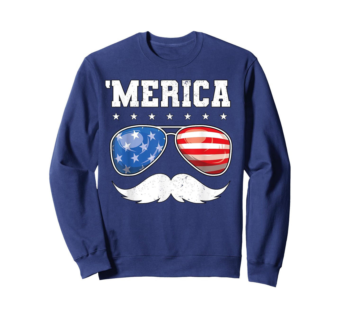 4th of July T shirt Men Boys Mustache Sunglasses USA Flag T-Shirt