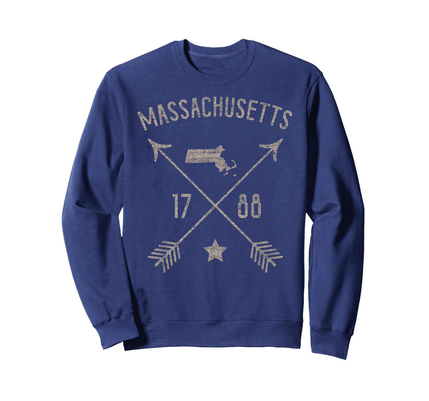 Vintage Massachusetts Distressed Home State Map Boho Arrows T-Shirt