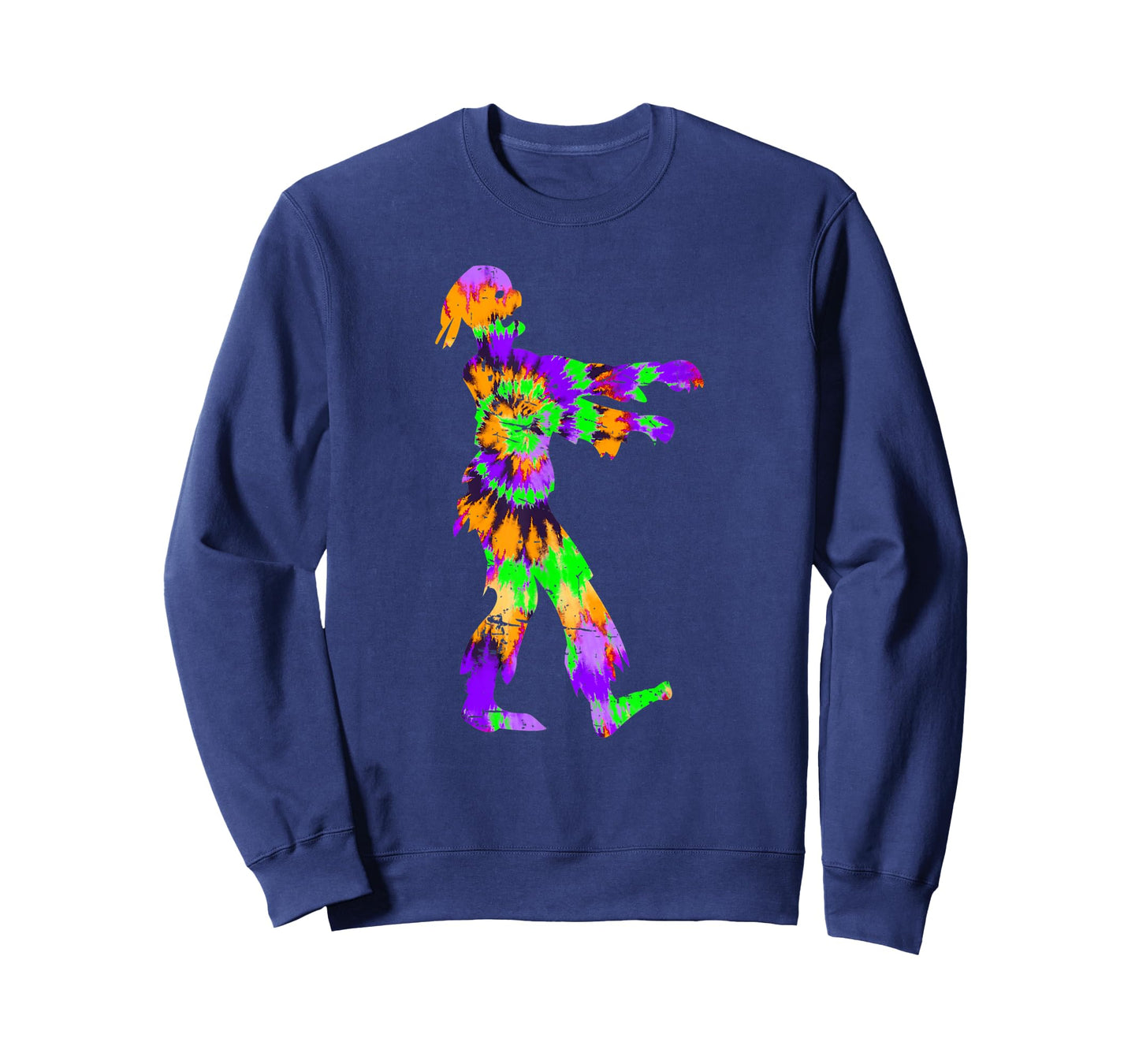 Tie Dye Halloween Zombie - Horror Art Orange Purple Green T-Shirt