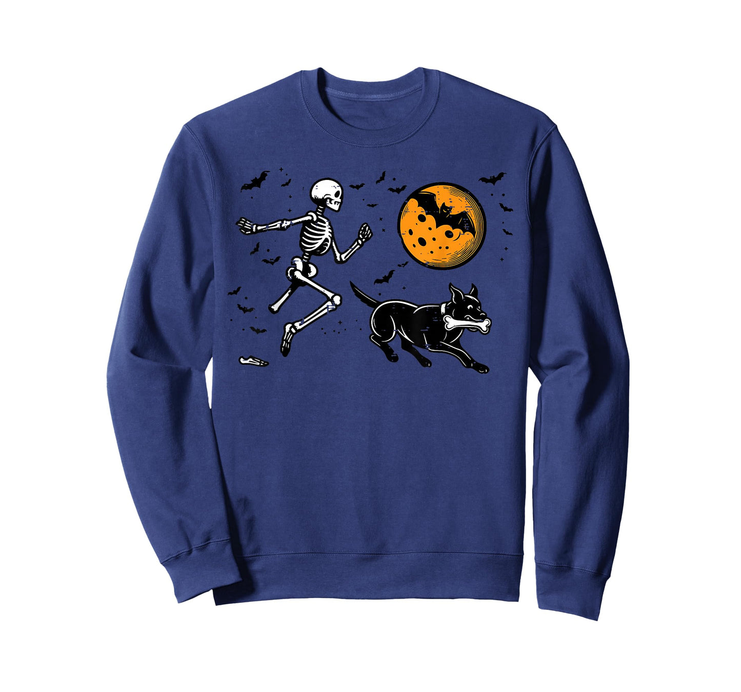 Halloween Skeleton Chasing Dog Femur Costume Men Women Kids T-Shirt