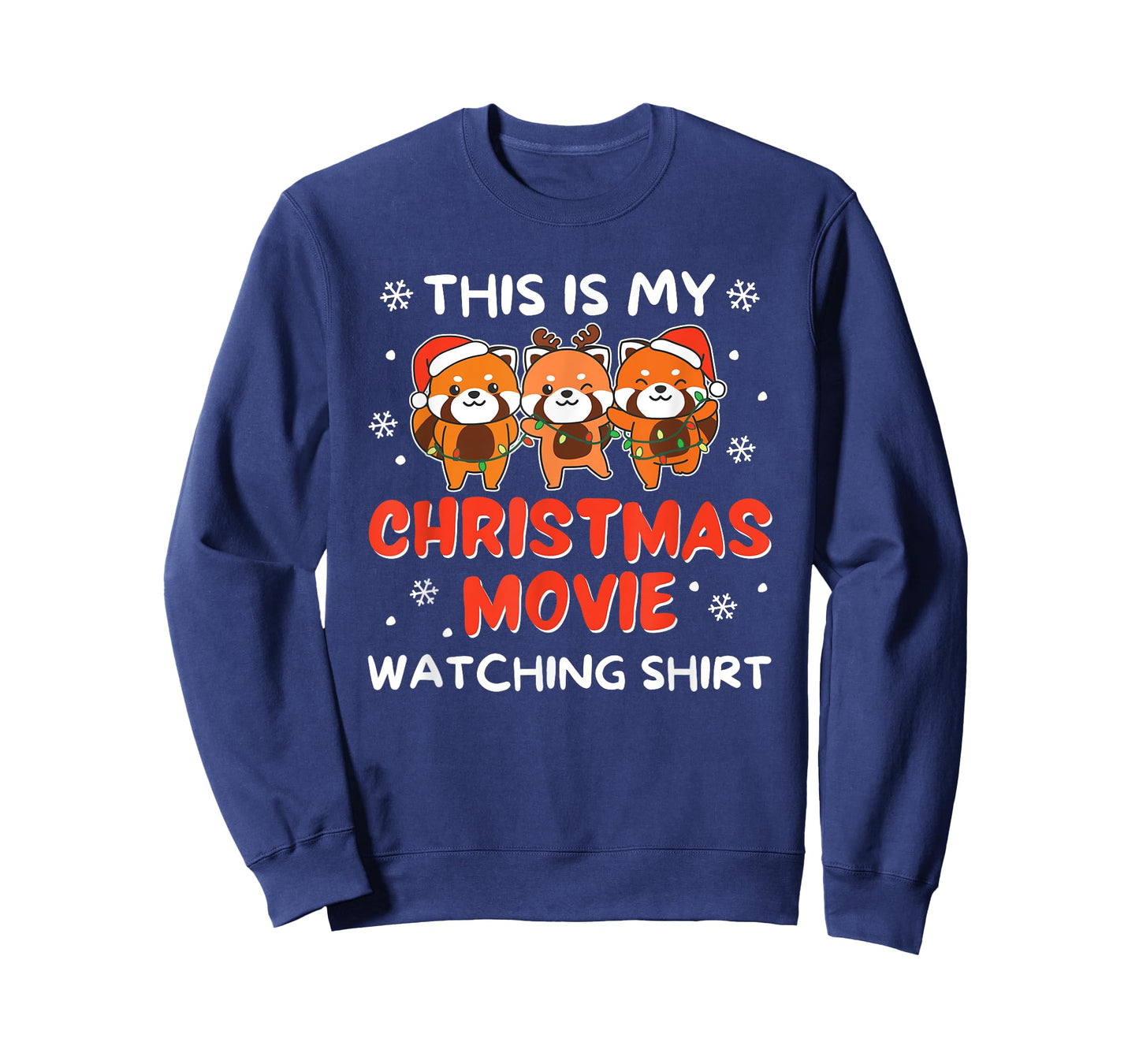Red Panda Christmas Movie Watching T-Shirt