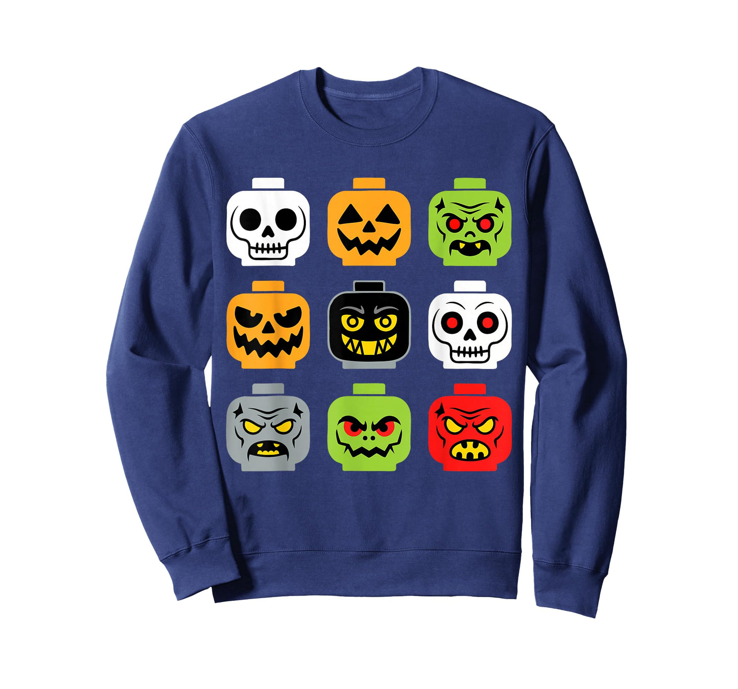Halloween Building Brick Head Shirt Adult Men Kids Youth Boy T-Shirt