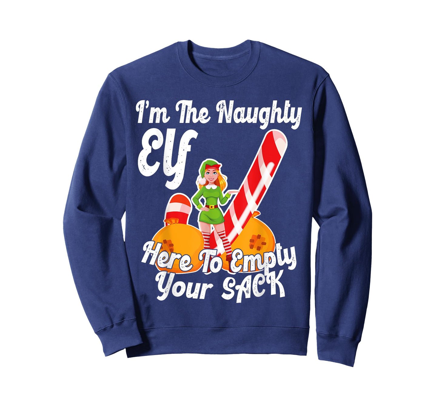 Sexy Elf Here Empty Your Sack Rude Naughty Christmas Candy T-Shirt