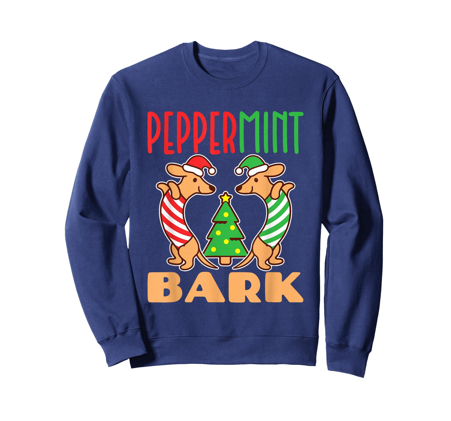 Peppermint Bark Christmas Doxie Dachshund Dog Pun Xmas T-Shirt