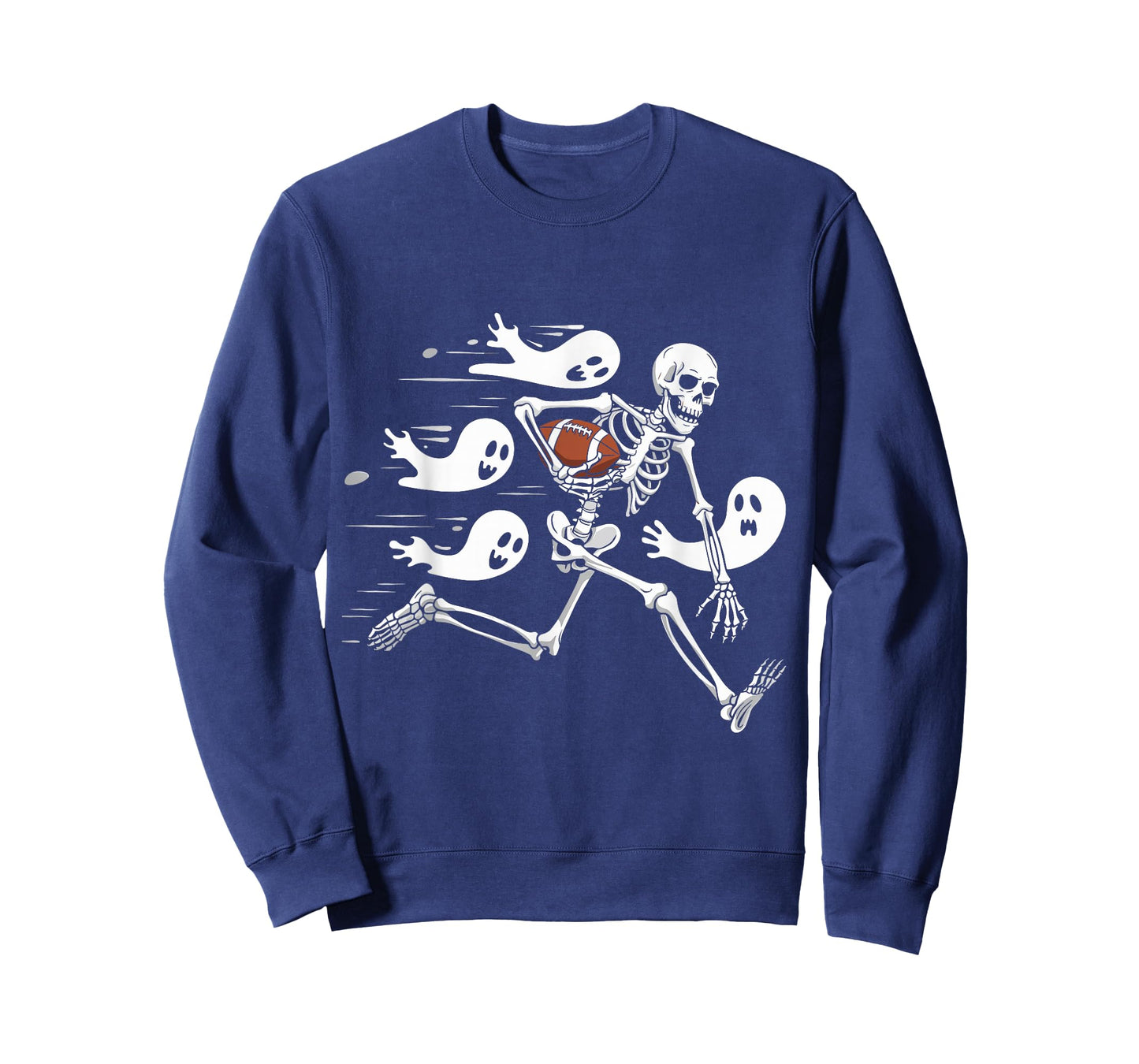 Funny Skeleton Playing Football Lovers Spooky Halloween T-Shirt