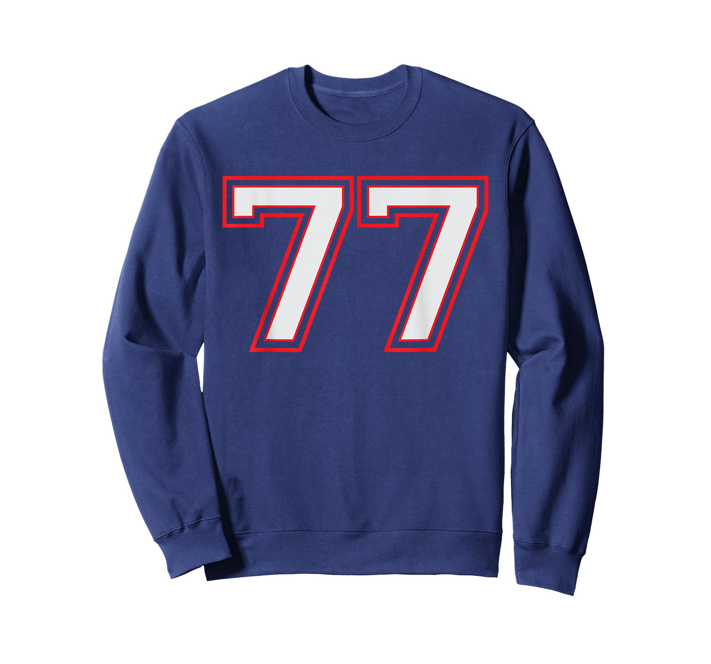 Red Number 77 Sports Player Jersey Fun Game Winner #77 Lucky T-Shirt