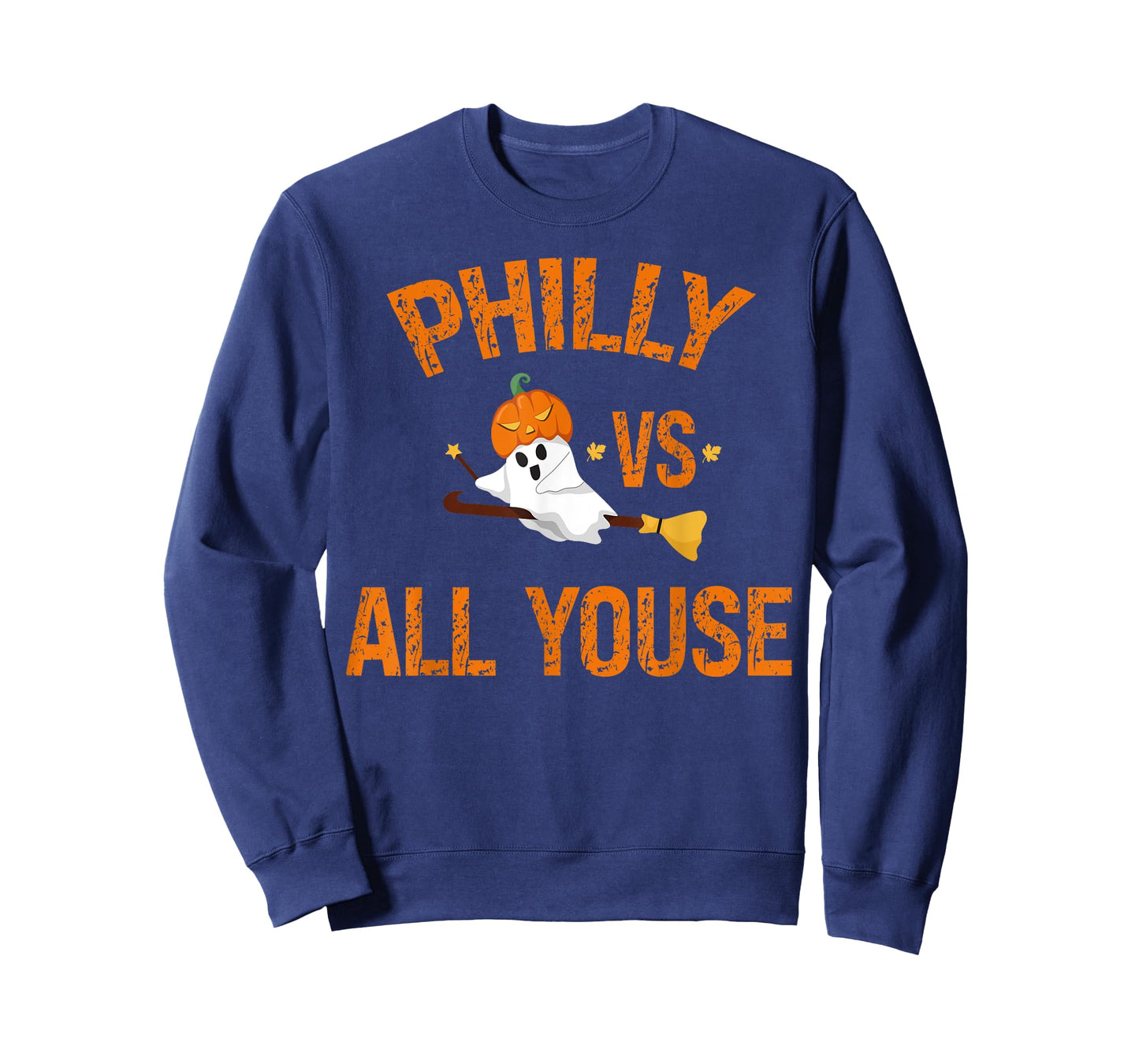 Philly Vs All Youse Funny Ghost Halloween With Pumpkin T-Shirt