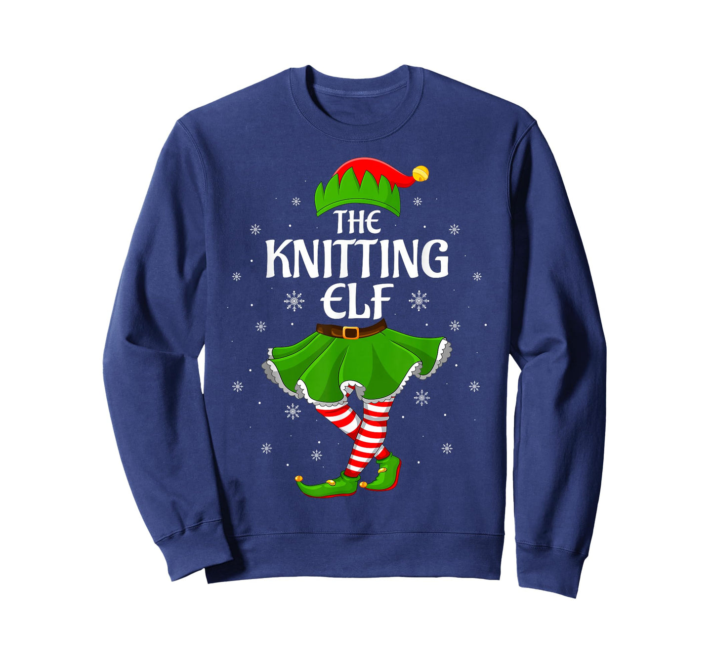 Knitting Elf Christmas Family Girls Women Elf Squad Xmas T-Shirt