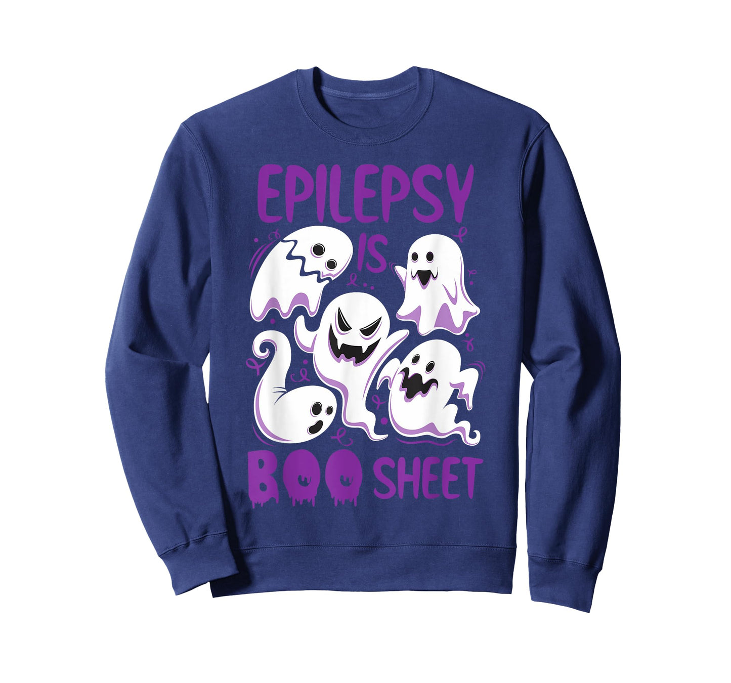 Epilepsy is Boo Sheet Purple Boos Funny Halloween Ghost T-Shirt