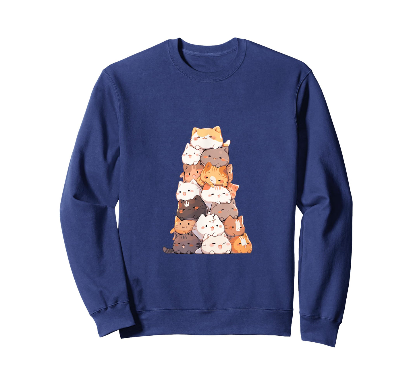 Stack of Cats Cute Kawaii Cartoon Art Cat Pile Men Women T-Shirt