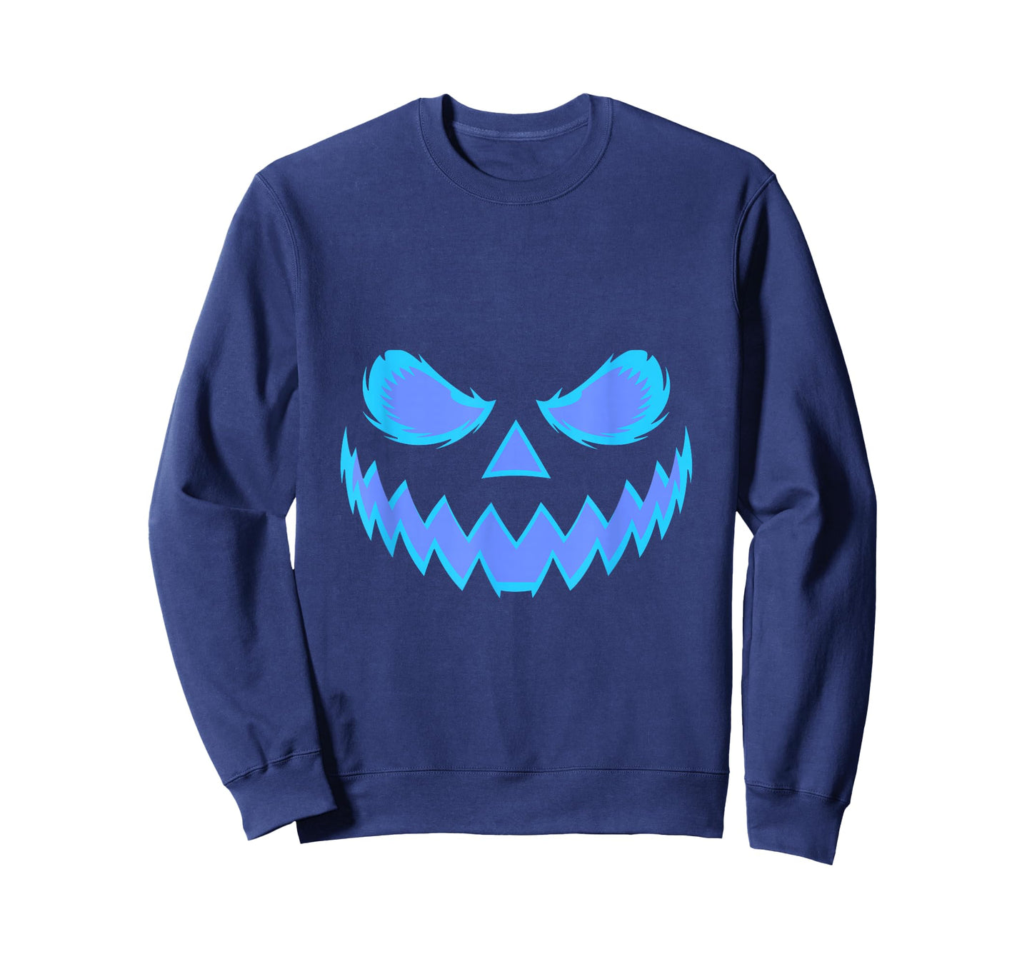 Blue Jack O Lantern Halloween Pumpkin Face Men Women Kids T-Shirt