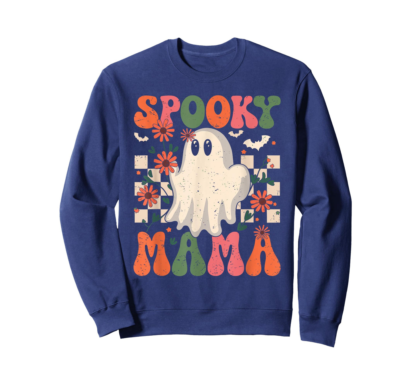 Spooky Mama Groovy Vintage Ghost Halloween Spooky Mom Mother T-Shirt