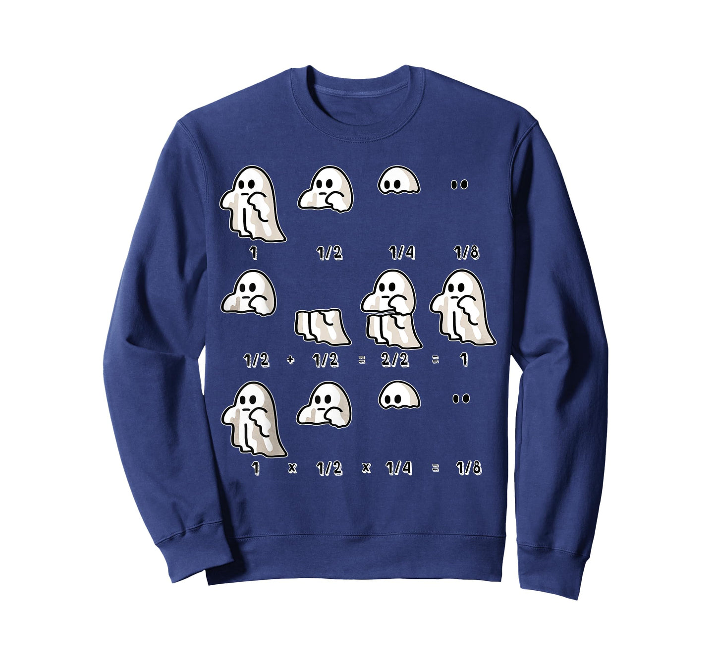 Fractions Math Teacher Ghost Math Halloween Humorous T-Shirt