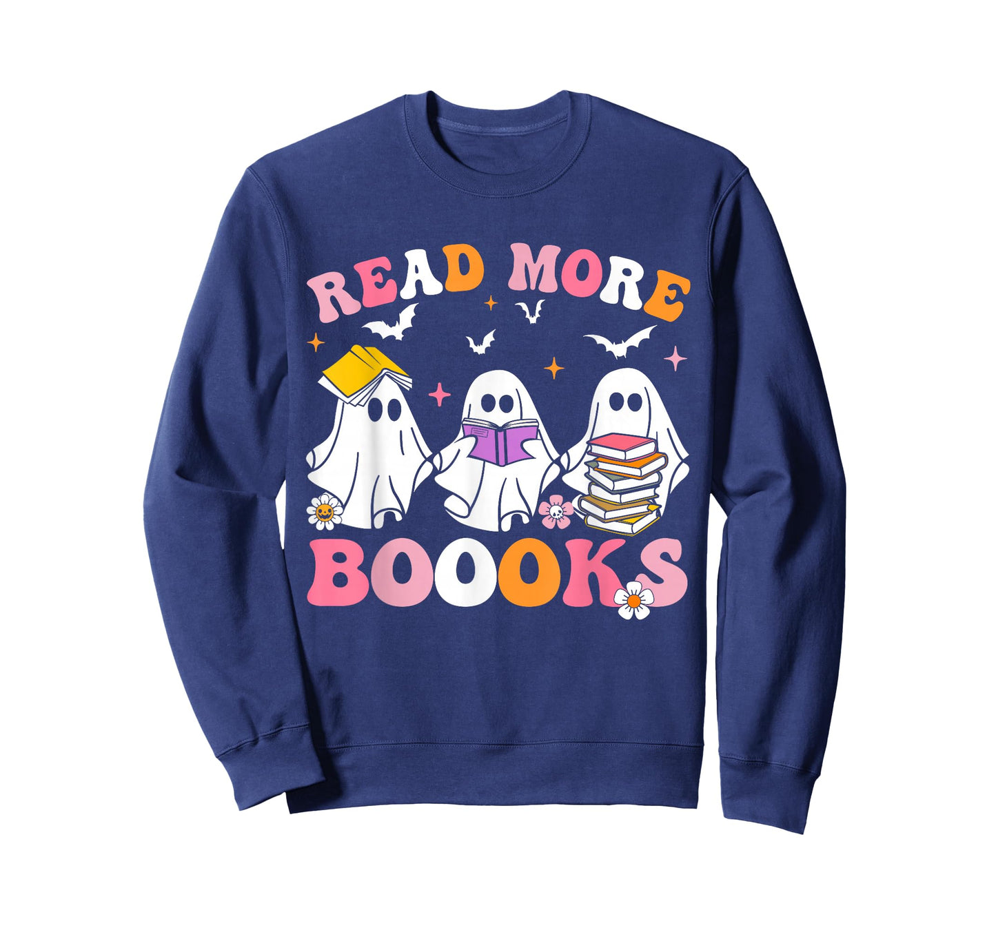 Groovy Cute Ghost Read More Books Funny Teacher Halloween T-Shirt