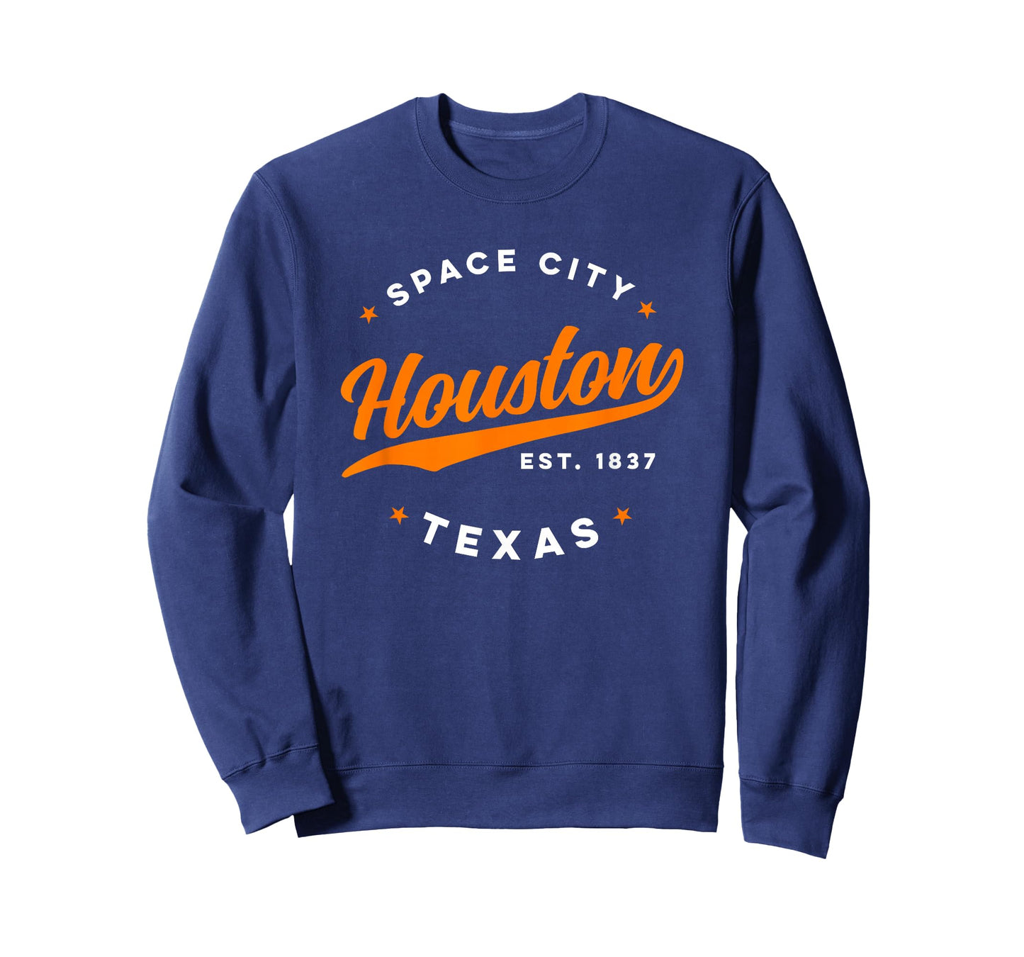 Vintage Houston Texas Space City Orange Text T-Shirt