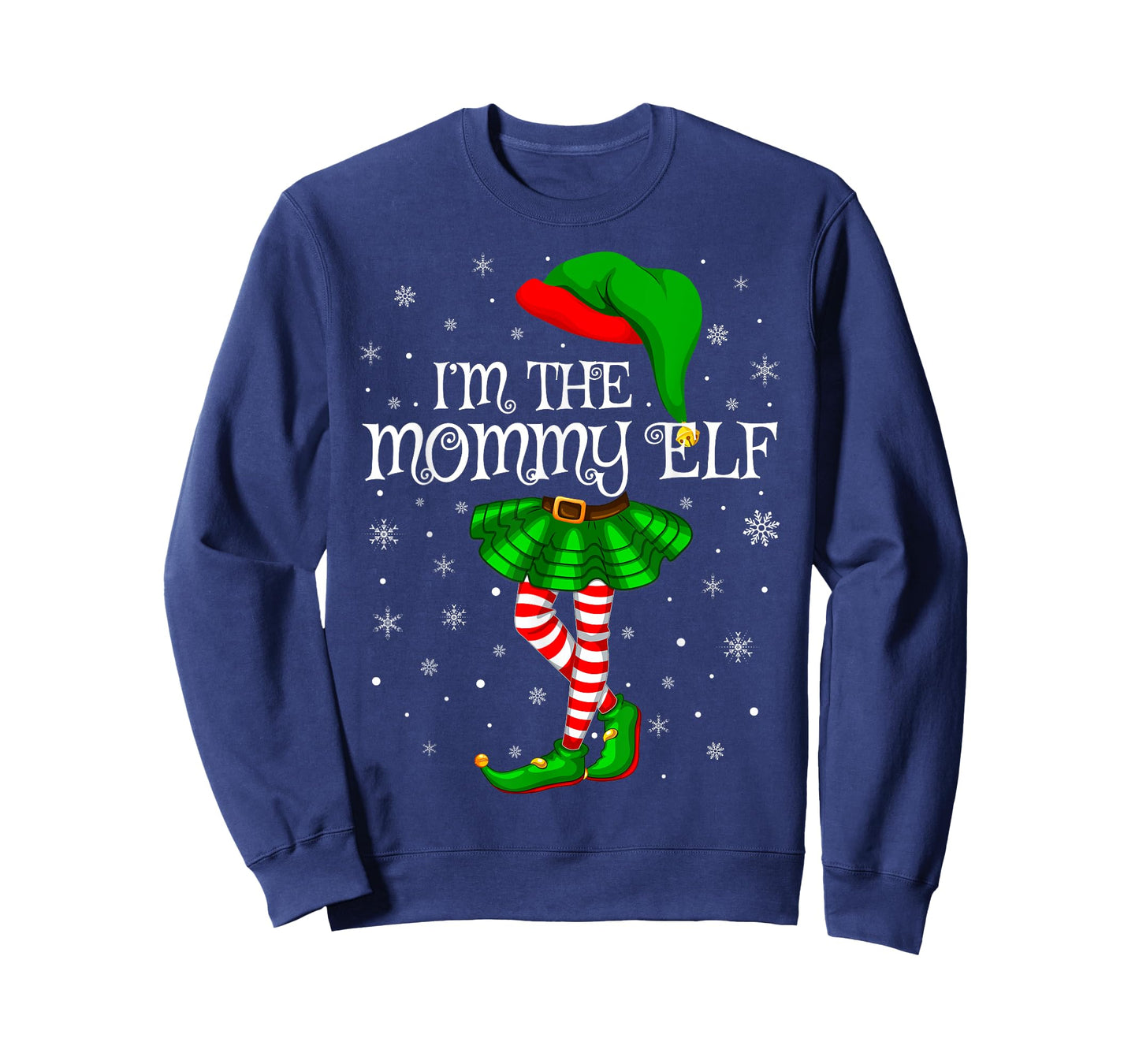 Family Matching Women Girls I'm The Mommy Elf Christmas T-Shirt