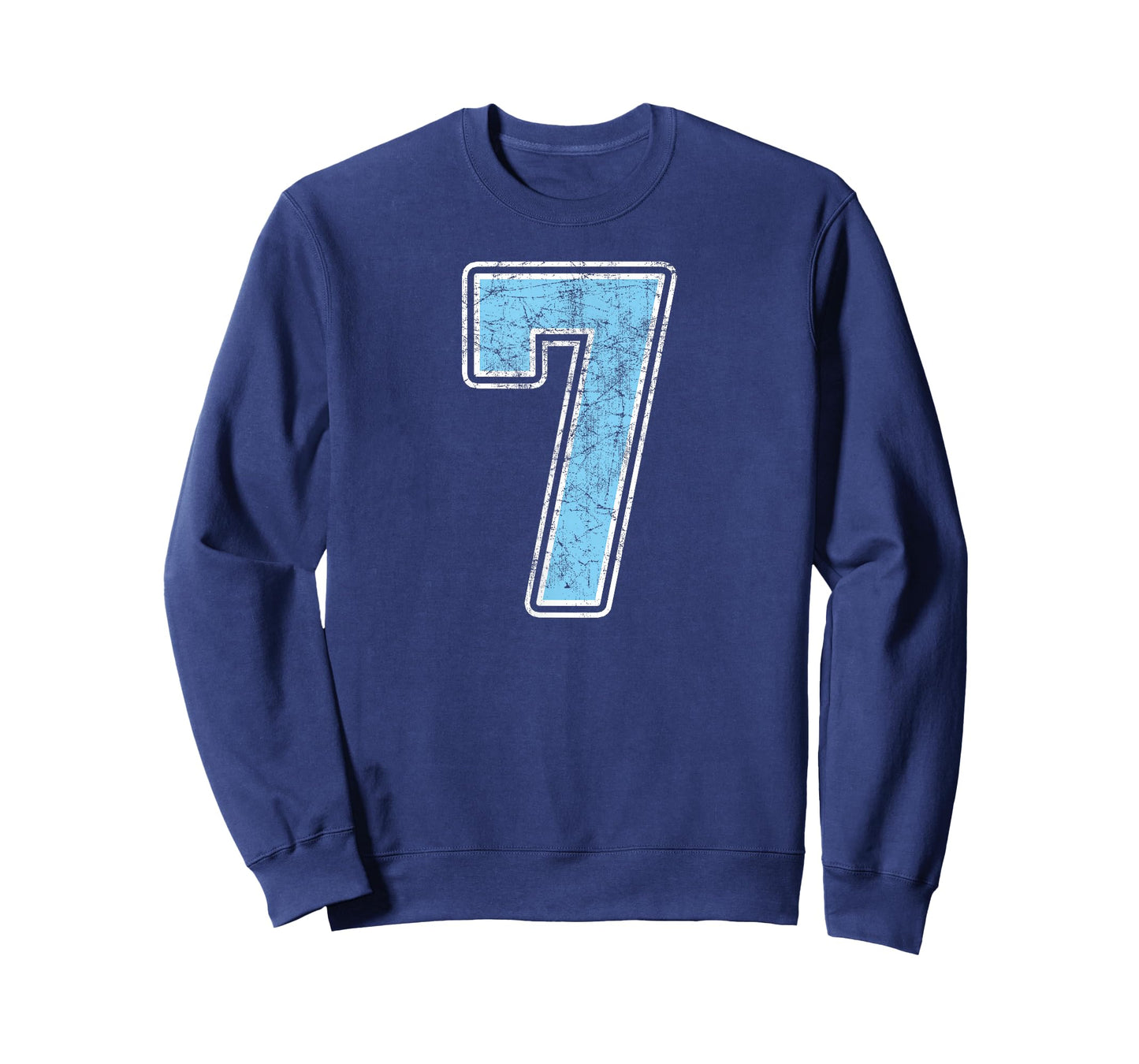 Baby Blue White Number 7 Jersey Player Uniform #7 T-Shirt
