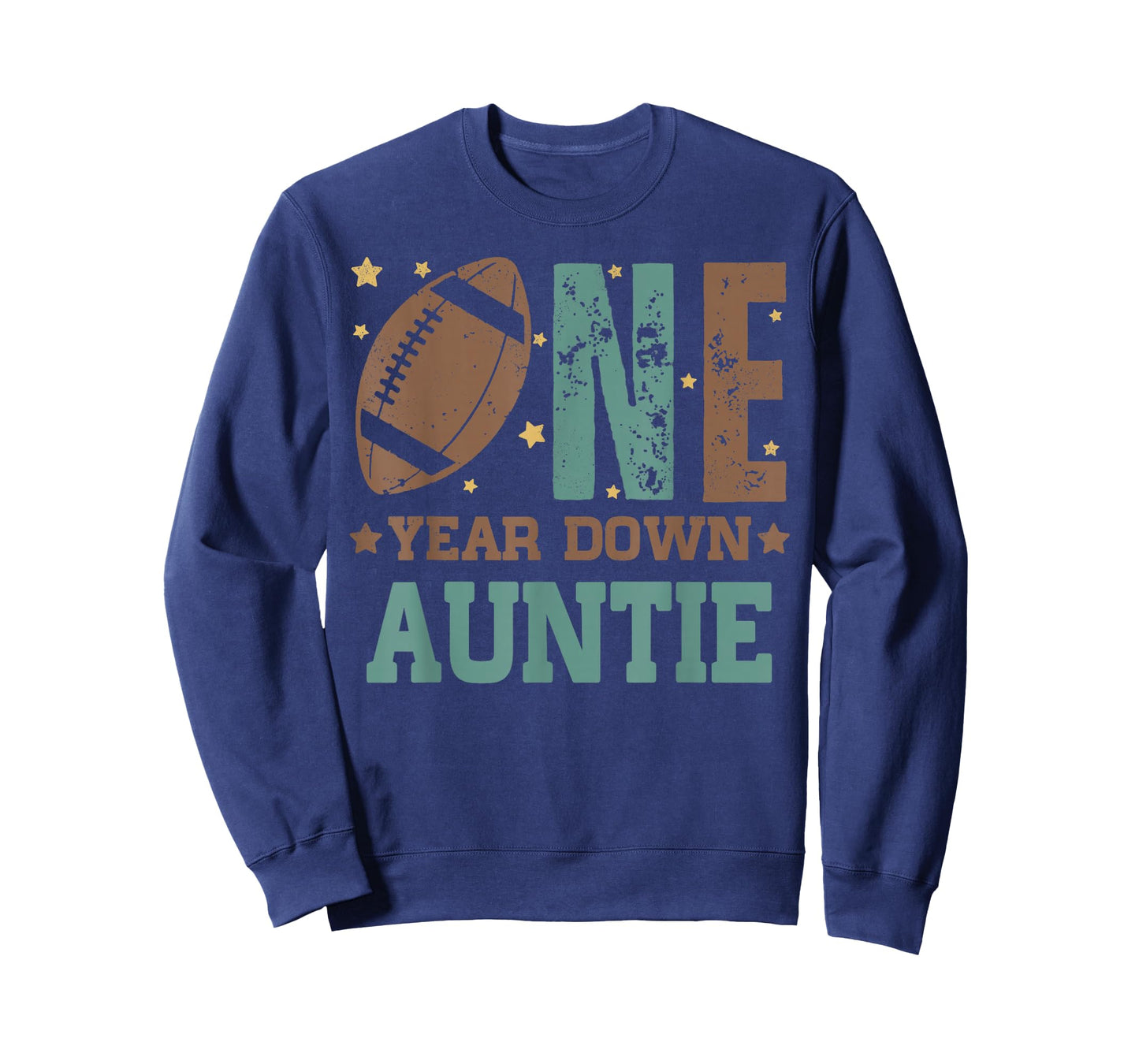 Auntie of the 1 Year old Football 1st Year Down Birthday T-Shirt