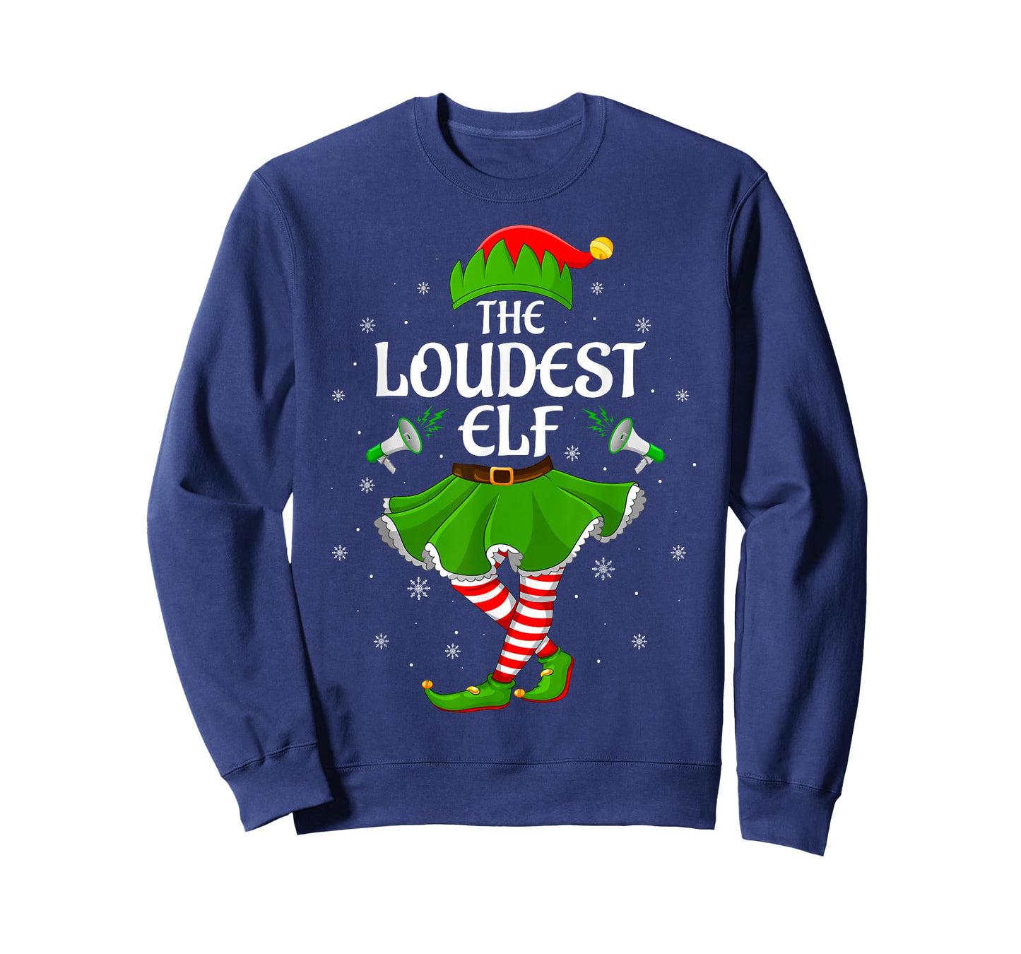 Loudest Elf Christmas Family Girls Women Elf Squad Xmas T-Shirt