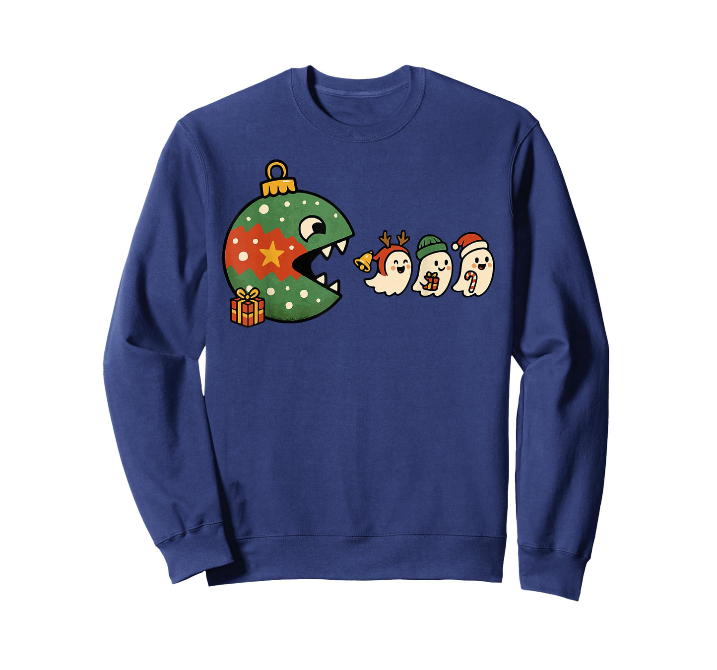Funny Ornament Eating Holiday Ghosts Gamers Christmas T-Shirt