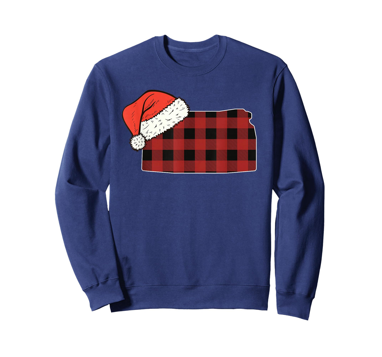 Kansas Plaid Christmas Santa Hat Holiday Matching Design T-Shirt