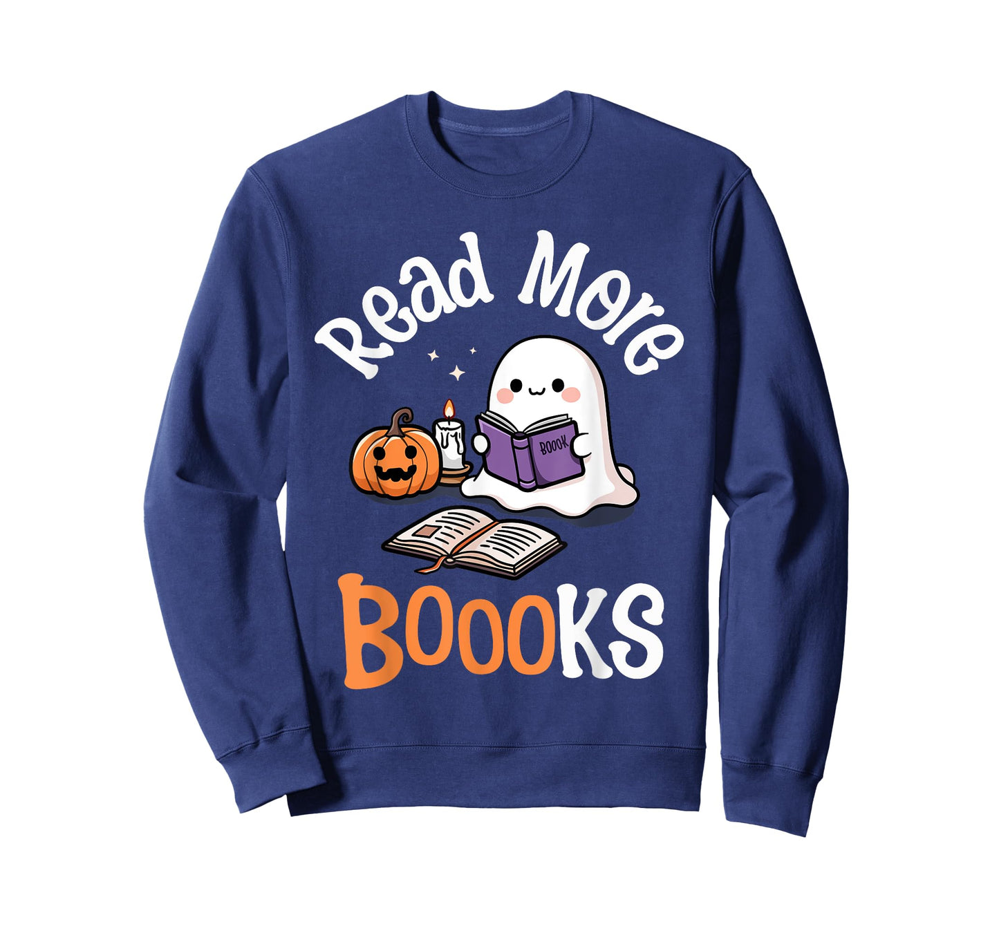 Halloween Ghost Reading Read More Books Librarian Teacher T-Shirt