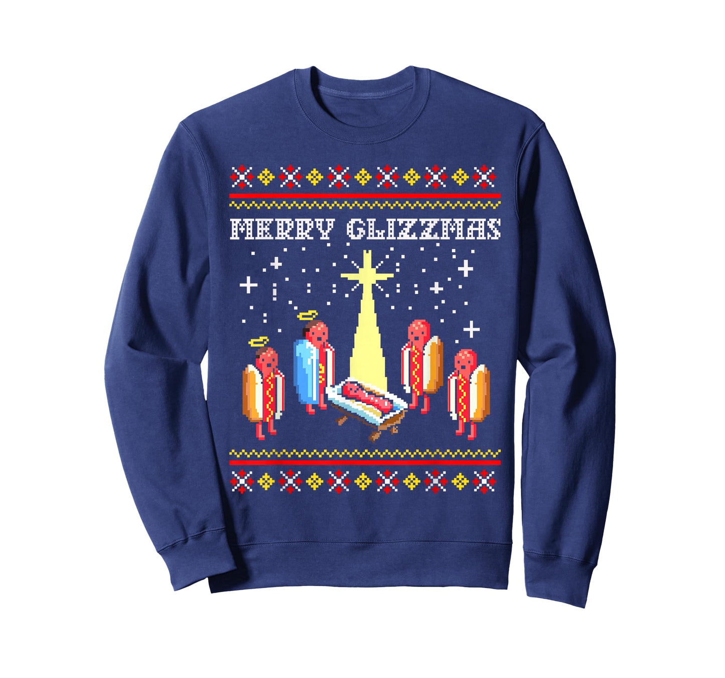 Funny Merry Glizzmas Hot Dogs Family Group Ugly Christmas T-Shirt