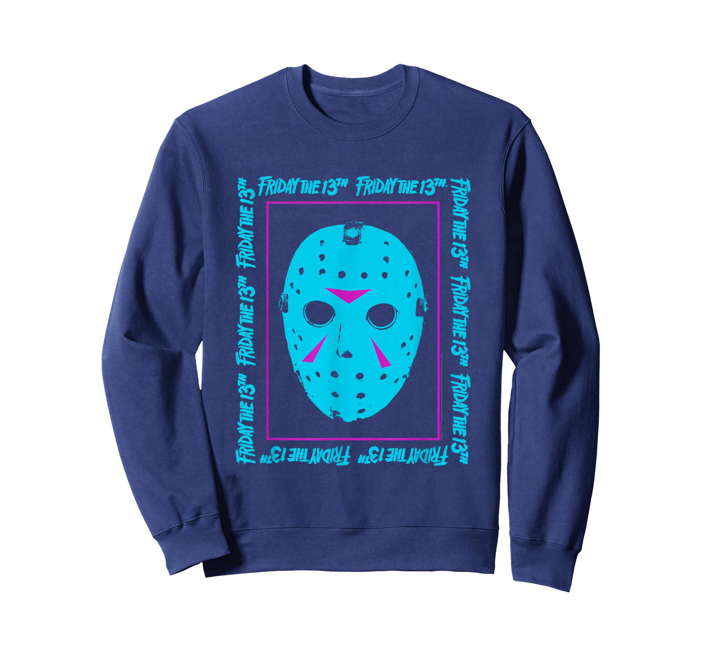 Friday The 13th Blue Mask Neon Summerween Horror Movie T-Shirt