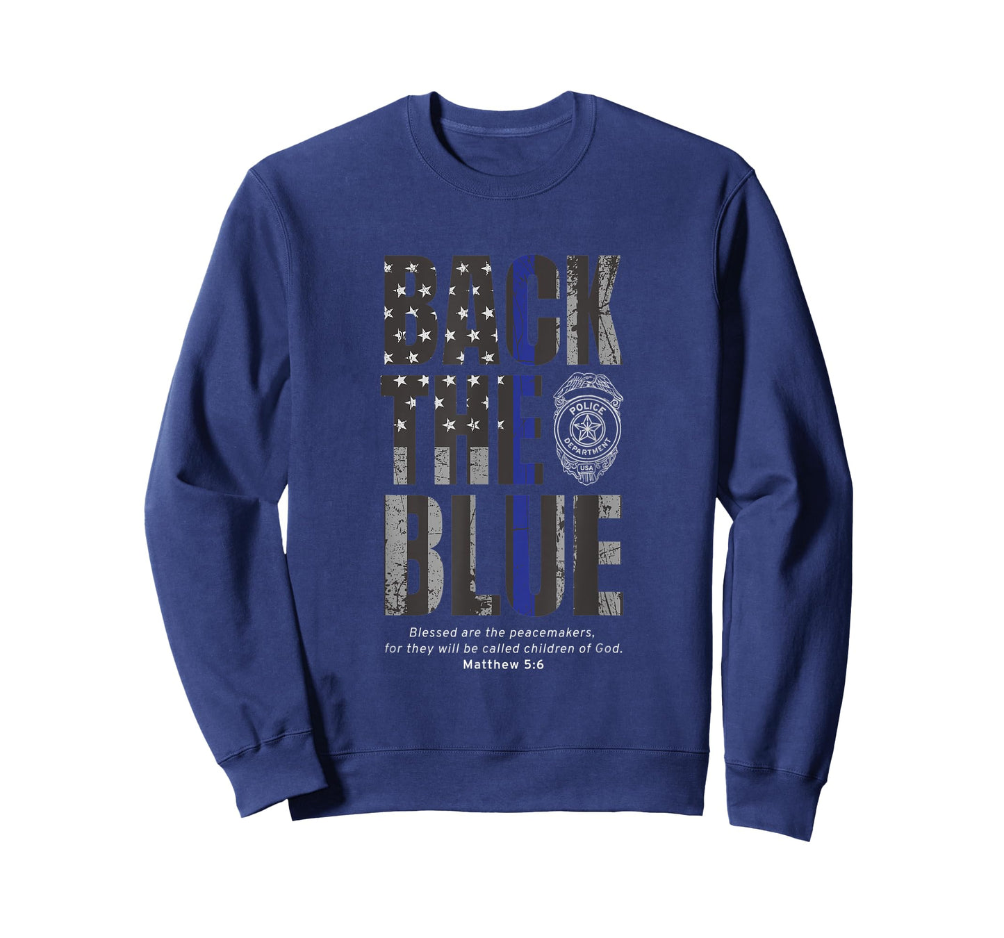 Back the Blue Thin Blue Line Flag Patriotic Police T-Shirt