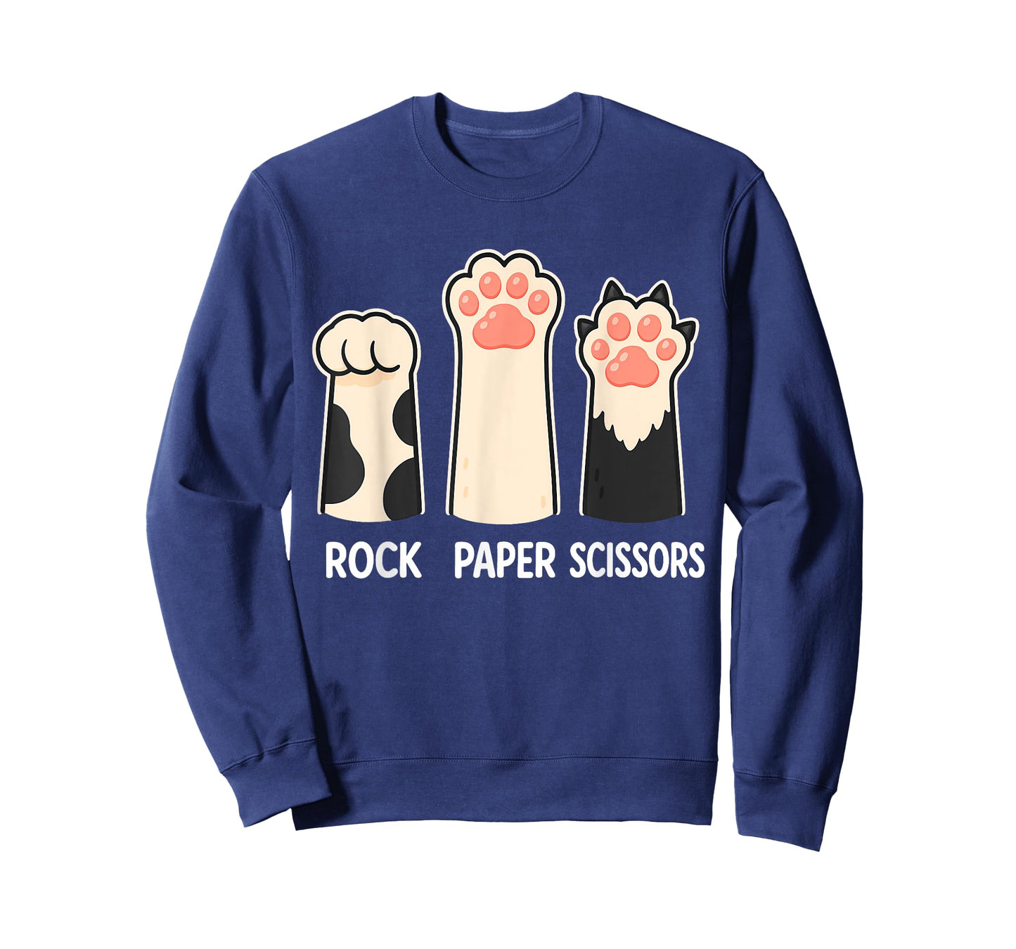 Rock Paper Scissors Hand Game Cute Paw Funny Cat T-Shirt for Men Women Kids