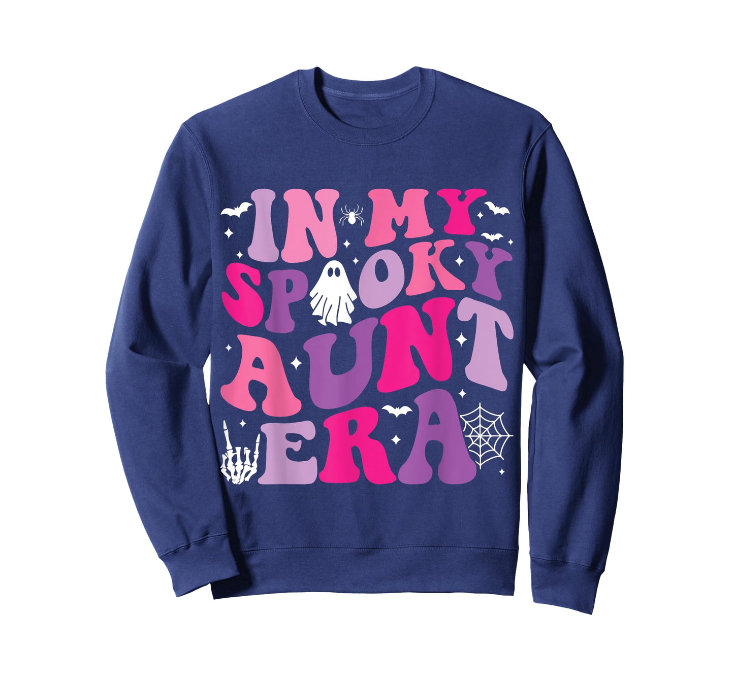 Groovy In My Spooky Aunt Era Hippie Halloween Auntie Ghost T-Shirt
