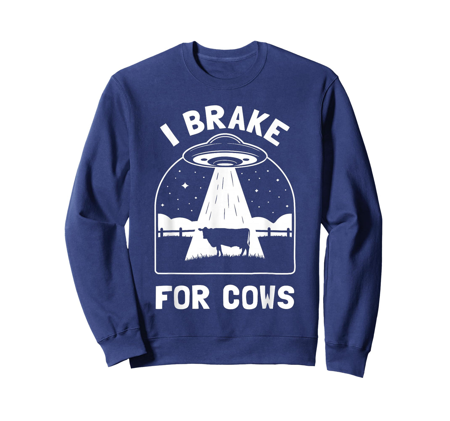 I Brake for Cows Funny UFO Alien Abduction Conspiracy T-Shirt