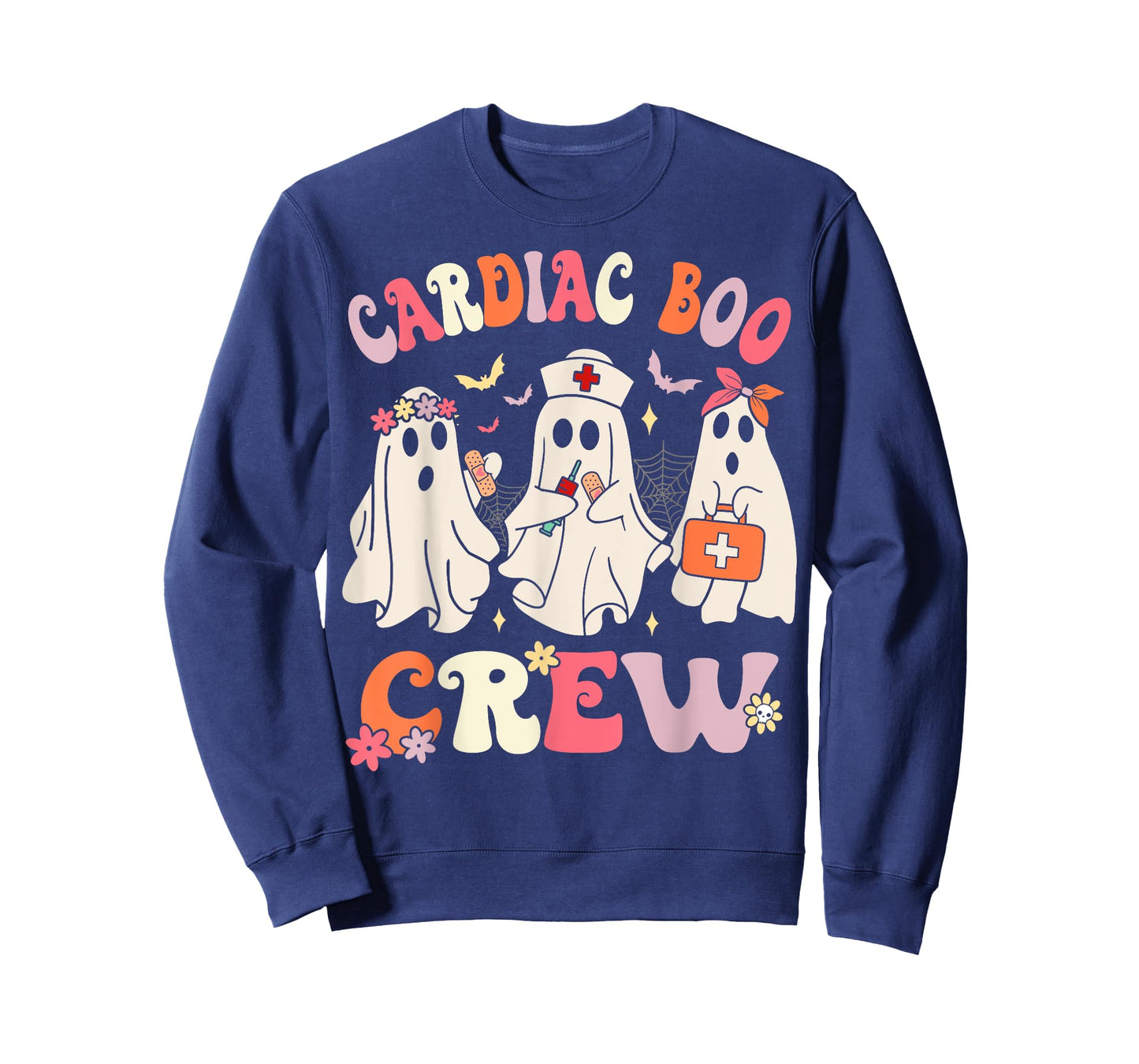 Halloween Cardiac Boo Crew Cardiology Nurse Ghost T-Shirt