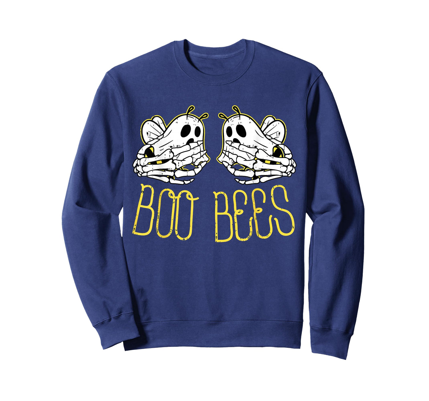 Womens Boo Bees Skeleton Hand Funny Halloween Couple Costume T-Shirt