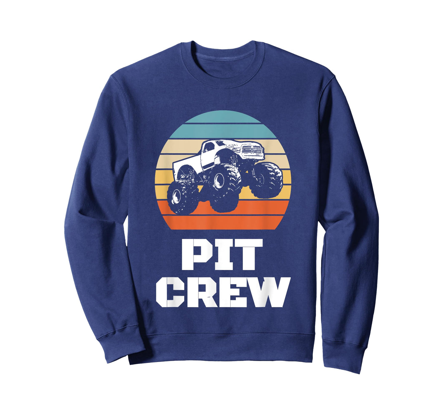 Pit Crew Monster Trucks Happy Sunset Retro Theme T-Shirt