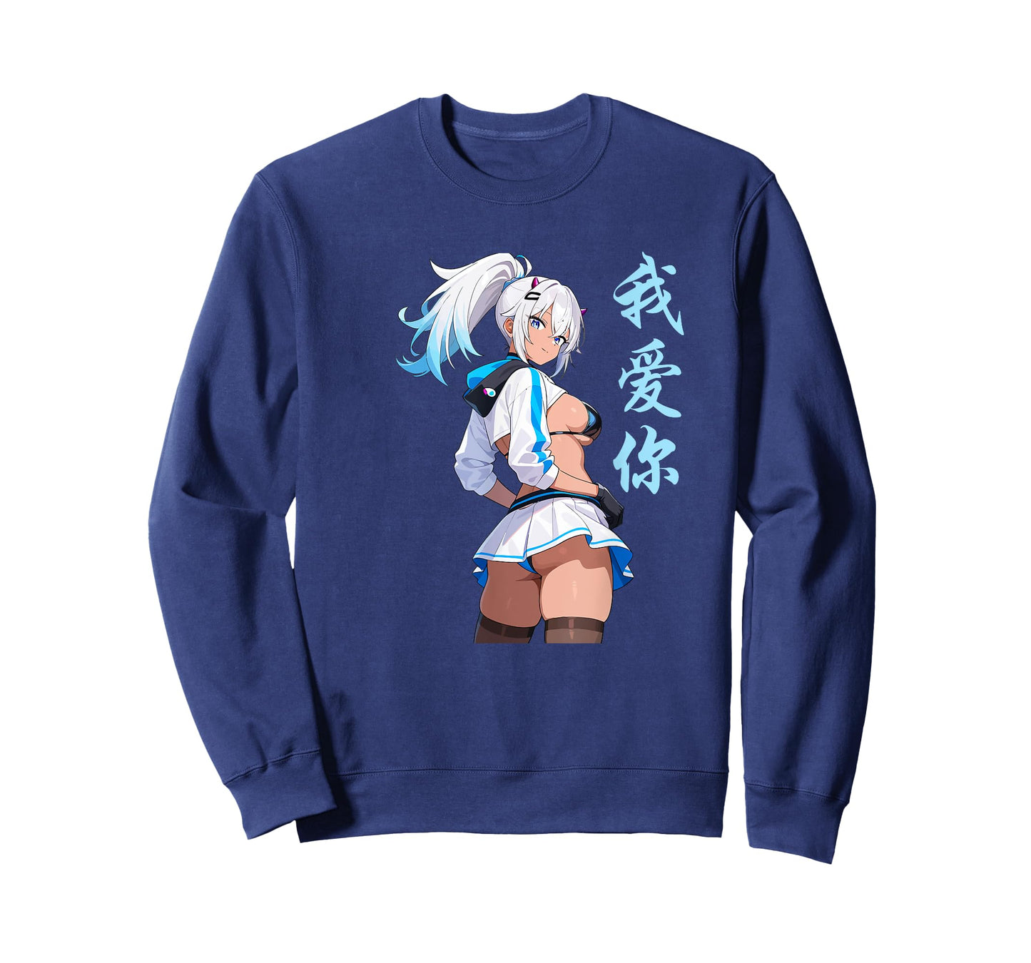 Waifu Sexy Anime Girl Horns Mini Skirt Japanese Manga Style T-Shirt
