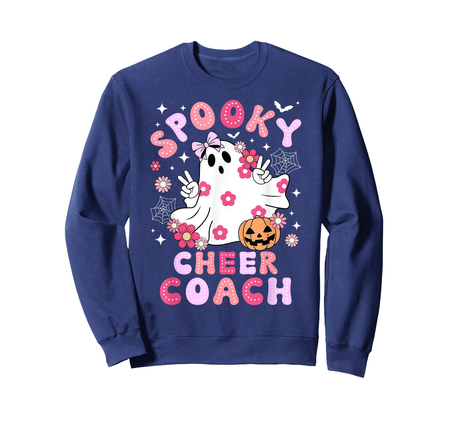 Spooky Cheer Coach Halloween Cheerleading Coach Groovy T-Shirt