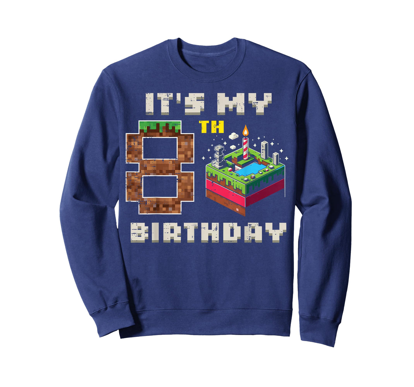 My 8th Birthday Pixel Game 8 Cake Video Gamer Boys Kid Youth T-Shirt