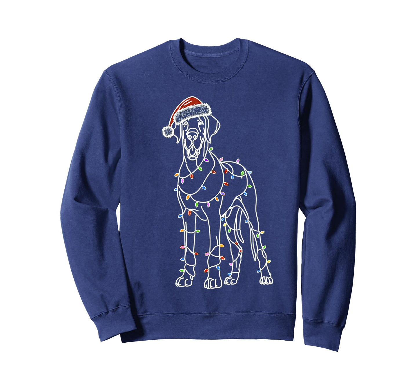 Great Dane Funny Santa Christmas Tree Lights, Pajamas Mom T-Shirt