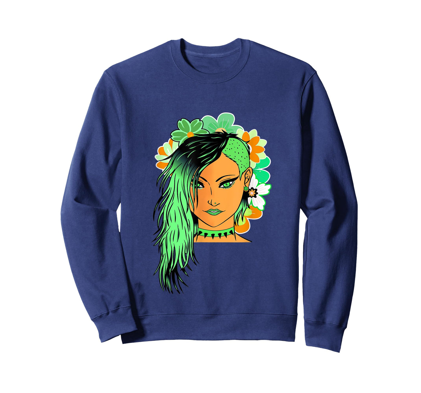 Kawaii Anime fairy floral emo goth teen girl lime green T-Shirt