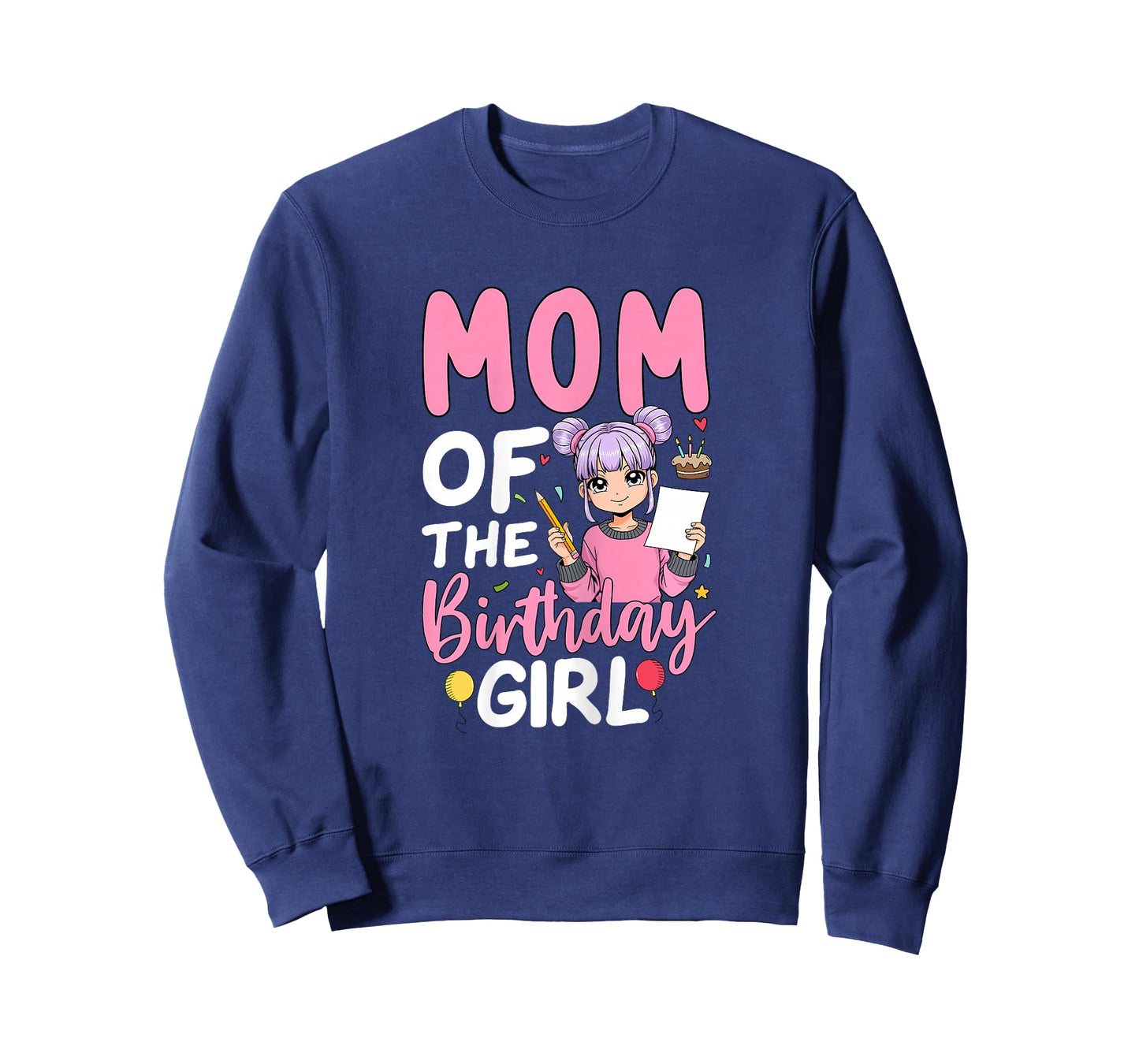 Mom Of The Birthday Girl Anime Sketching Girl Birthday T-Shirt
