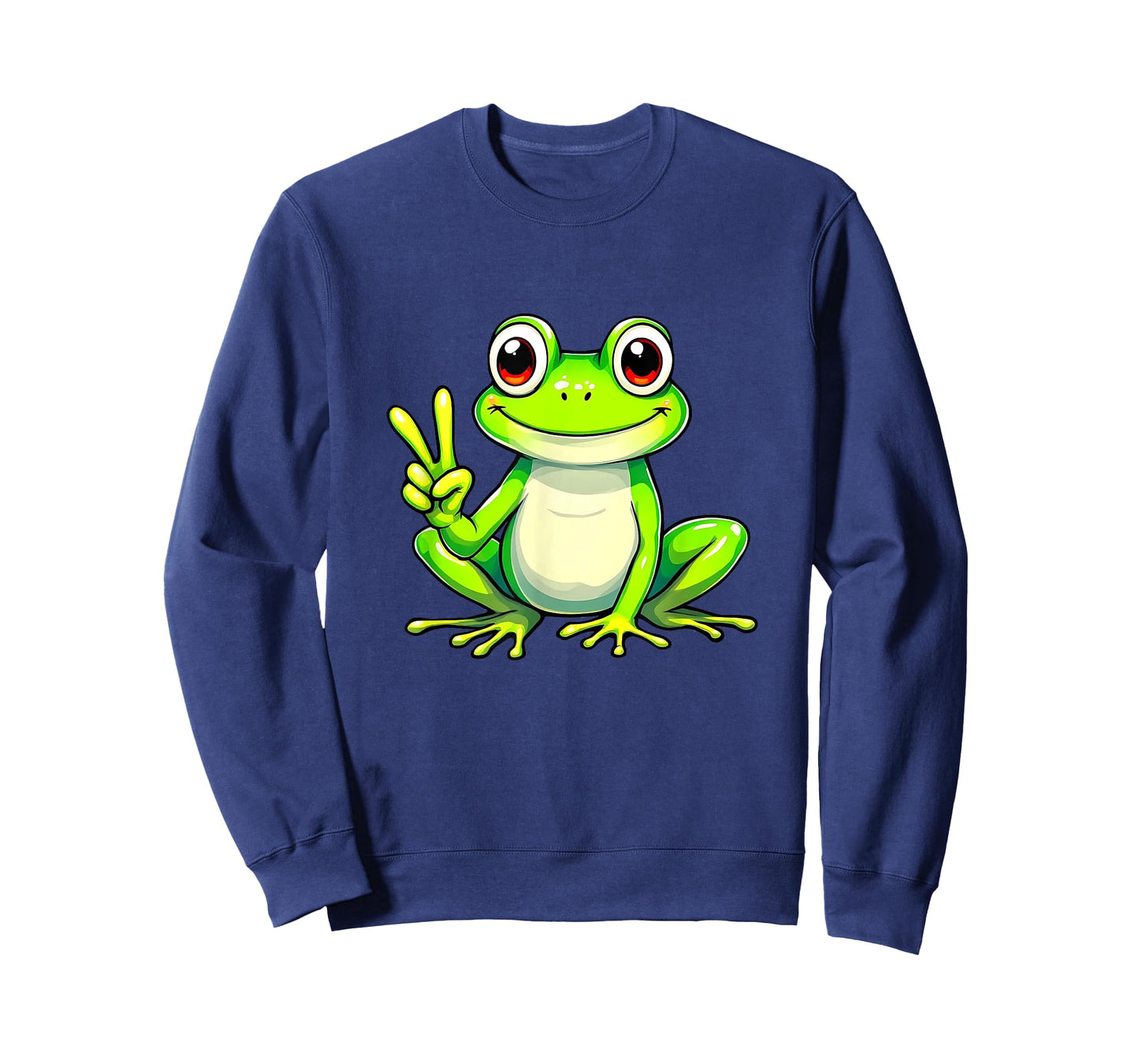 Funny Frog Peace Hand Sign Men Women Girls Boys Kids T-Shirt