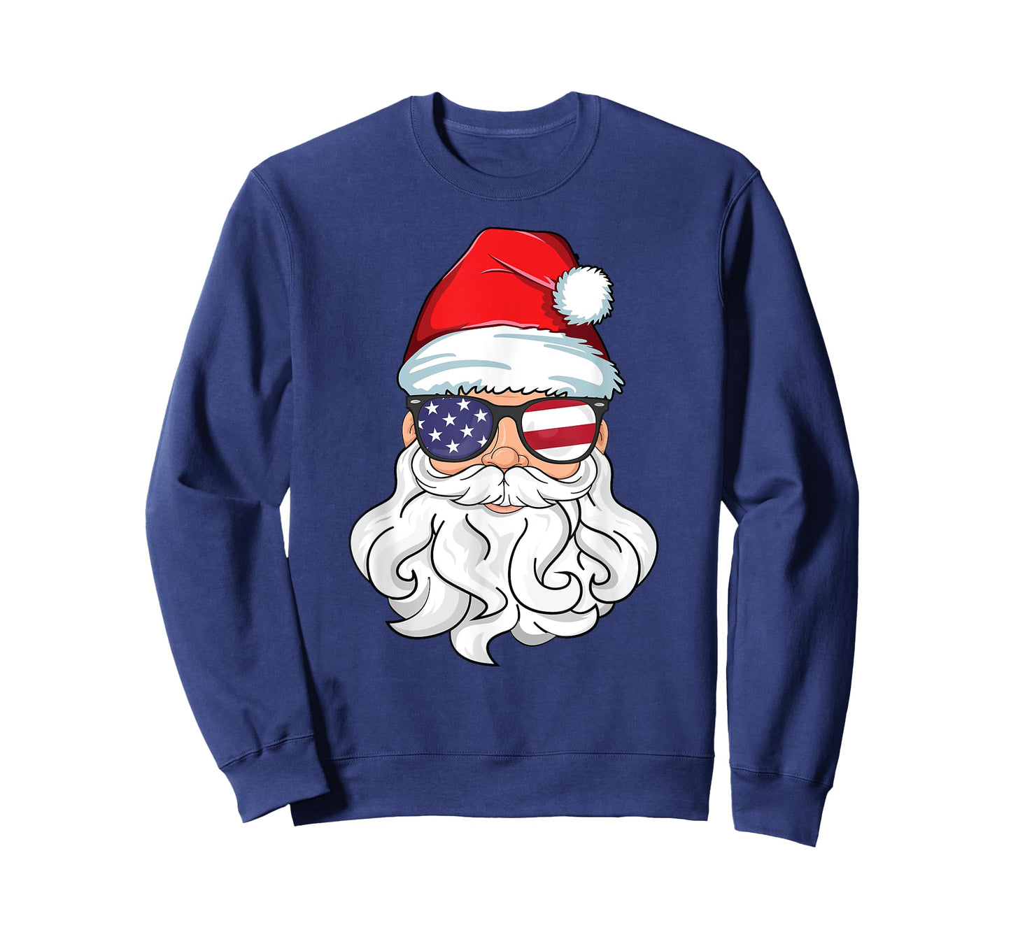 Santa Claus Patriotic USA Sunglasses Kids Christmas in July T-Shirt