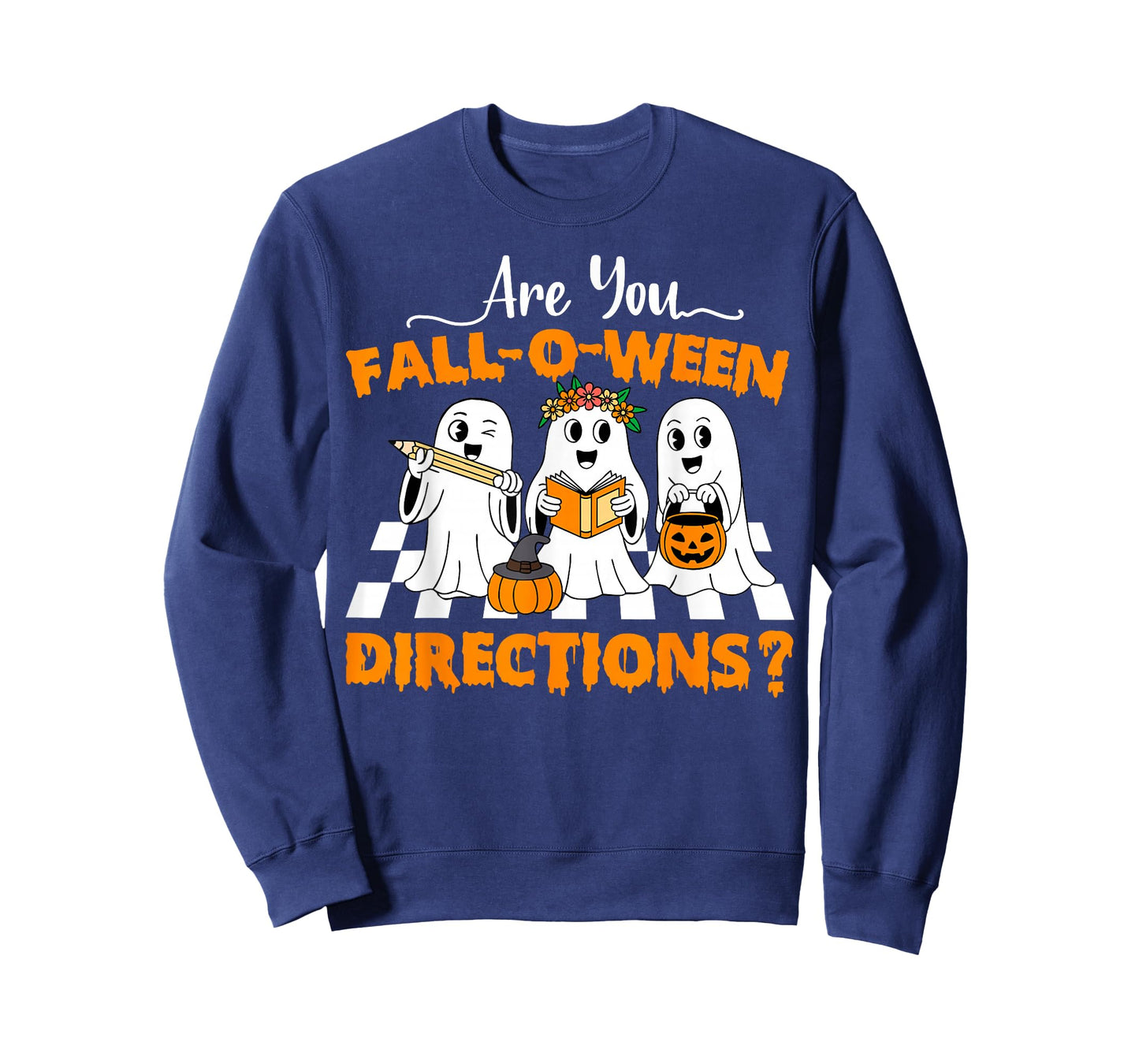 are You Fall O Ween Directions Funny Teacher Halloween Ghost T-Shirt