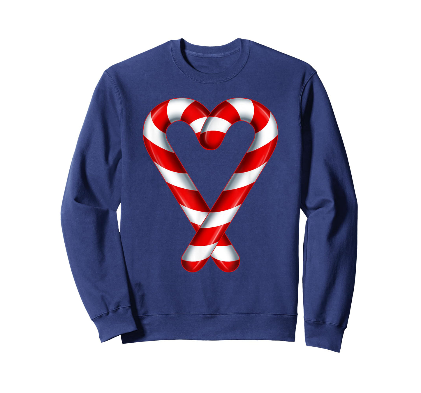 Candy Cane Heart Merry and Bright Red White Candy Couples T-Shirt