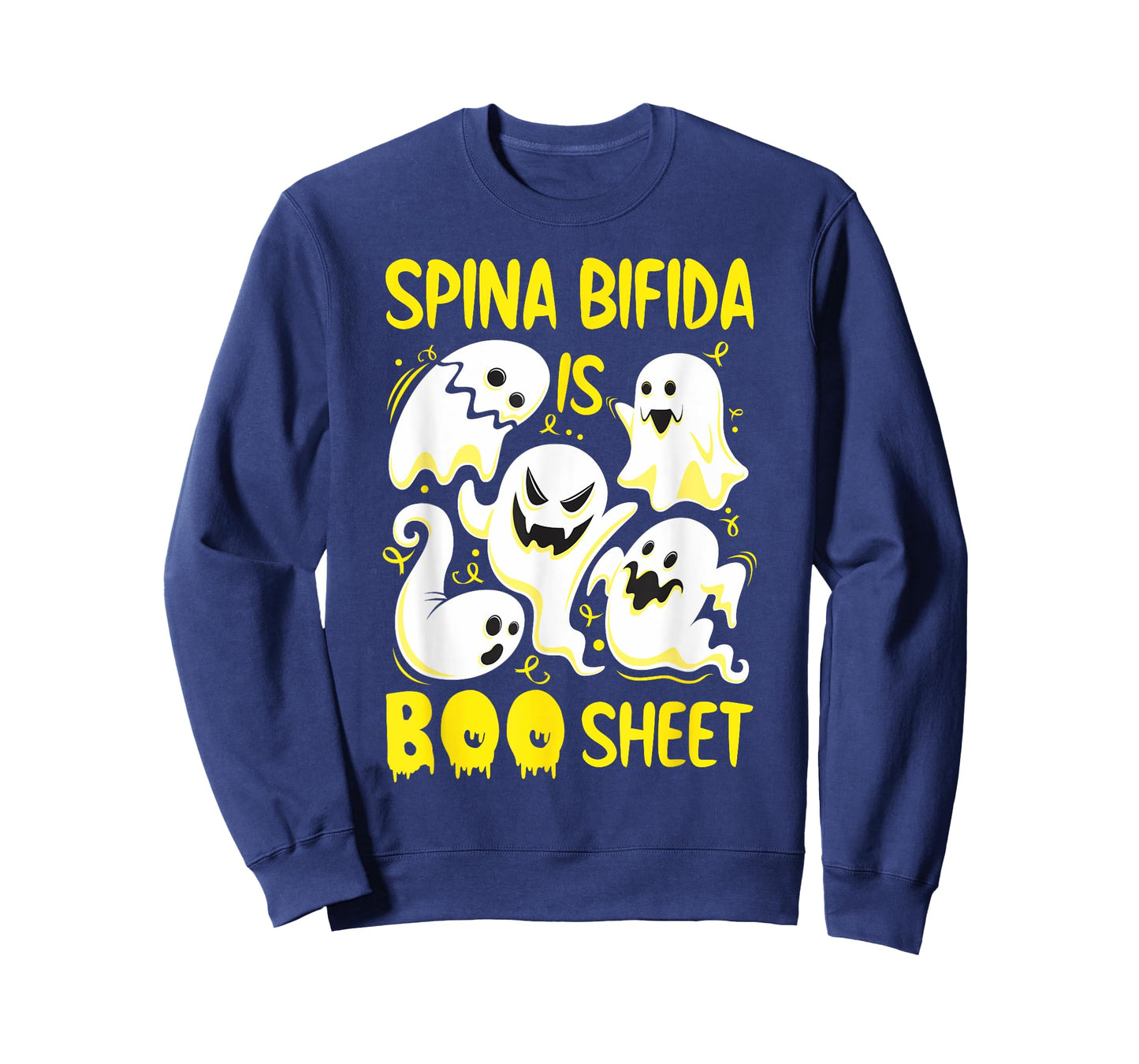 Spina Bifida is Boo Sheet Yellow Boos Funny Halloween Ghost T-Shirt