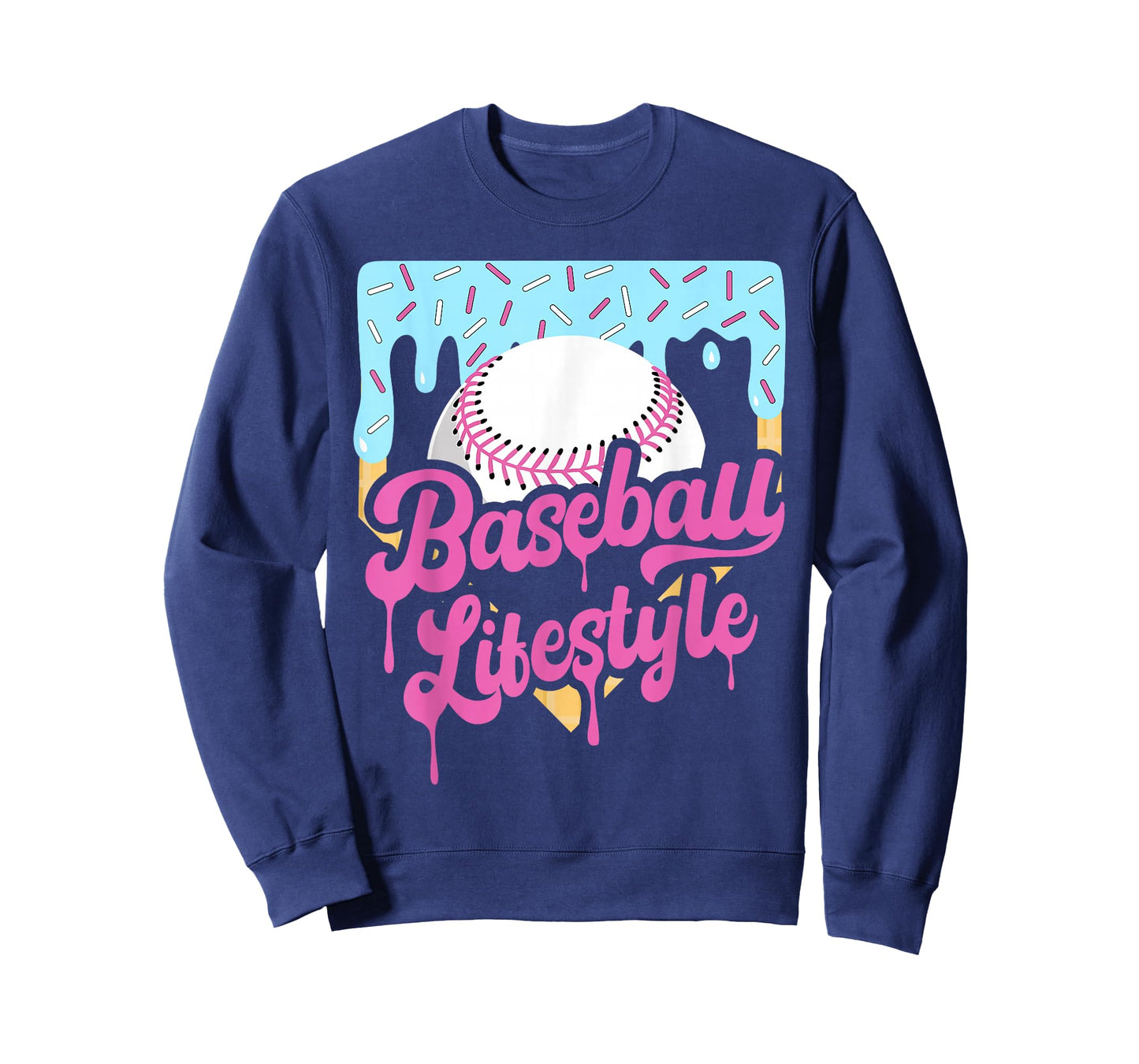 Baseball Lifestyle Home Plate Ice Cream Drip Men Boys Youth T-Shirt