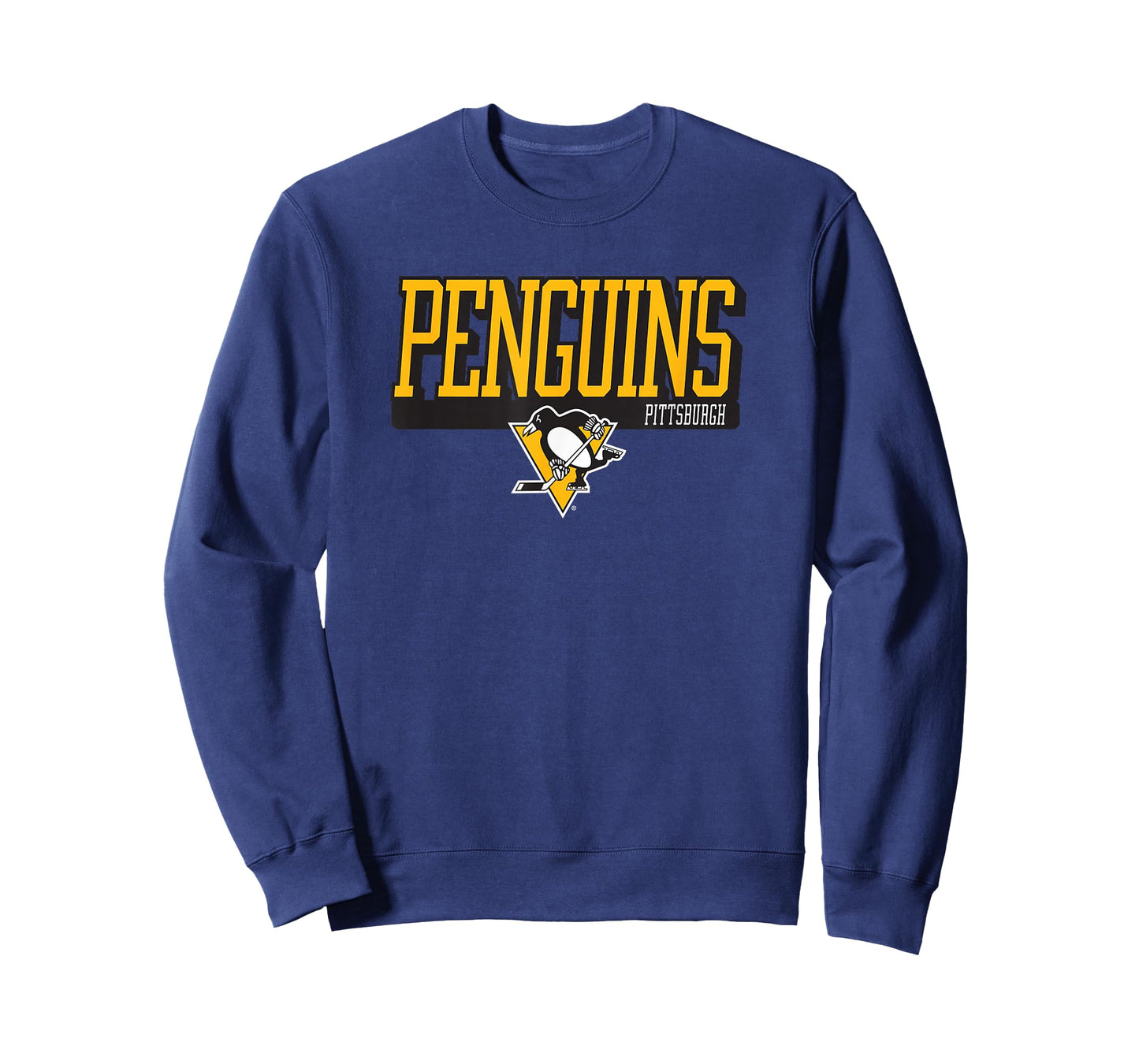 Pittsburgh Penguins Faceoff T-Shirt, NHL Officially Licensed, Grey, Unisex-Adults, Short Sleeve, Modern, Cotton Blend, Crew Neck, Small