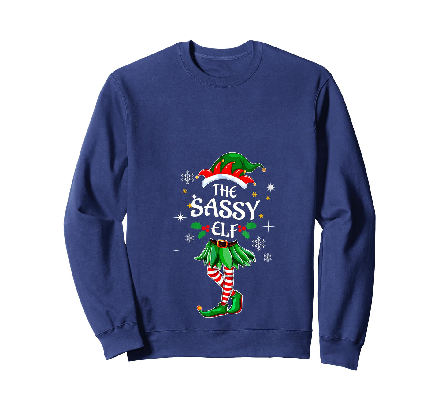 Womens I'm The Sassy Elf T-Shirt Matching Christmas Costume Shirt V-Neck T-Shirt