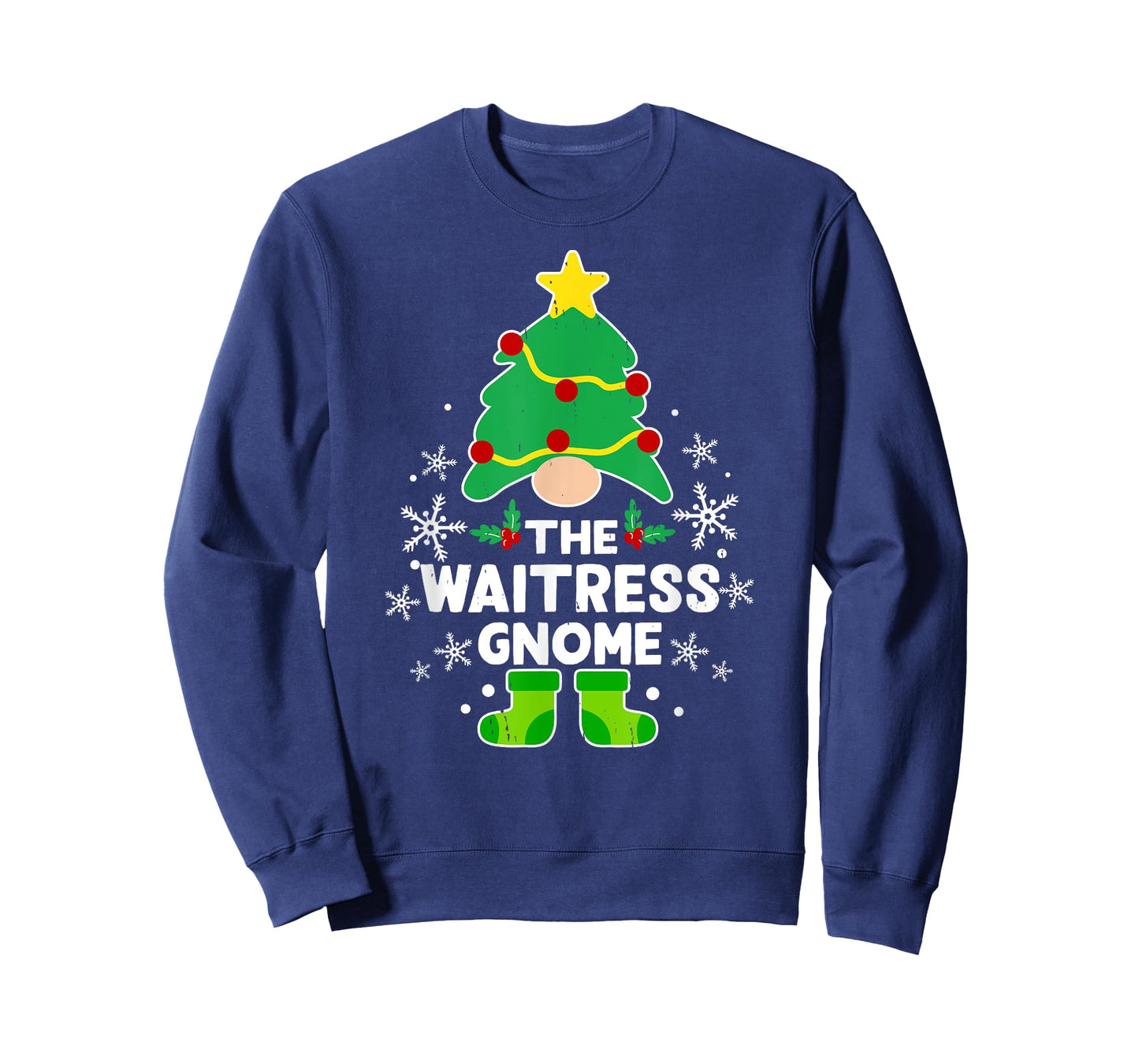 Waitress Gnome Xmas Family Holiday Christmas Matching T-Shirt